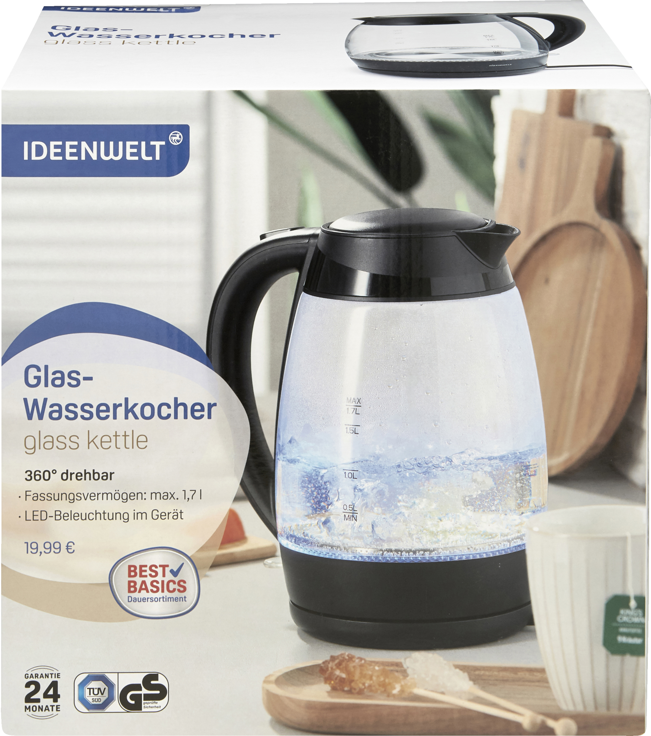 IDEENWELT Best Basics Glas-Wasserkocher
