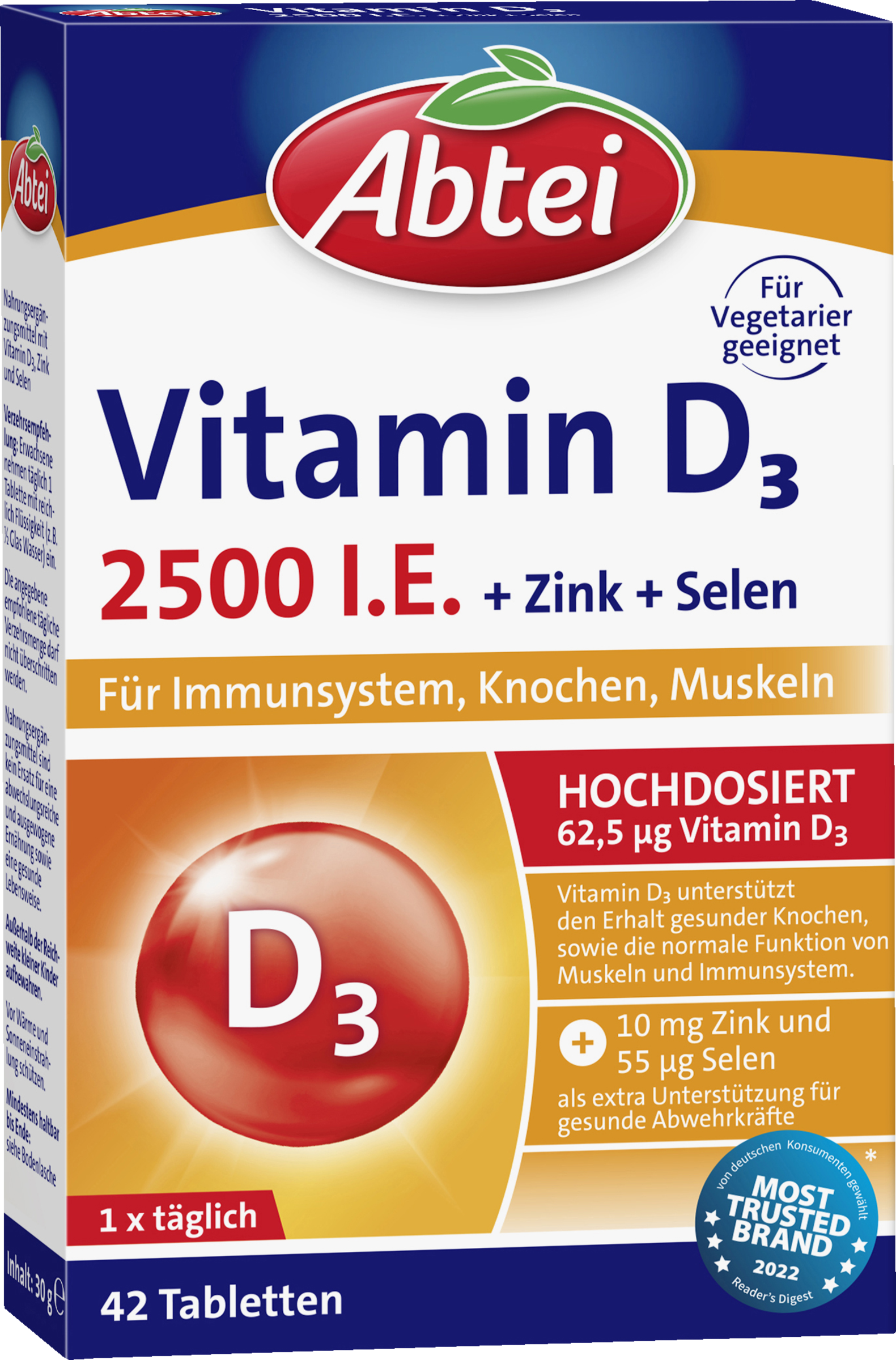 Abtei Vitamin D3 2500 I.E. + Zink + Selen online kaufen rossmann.de
