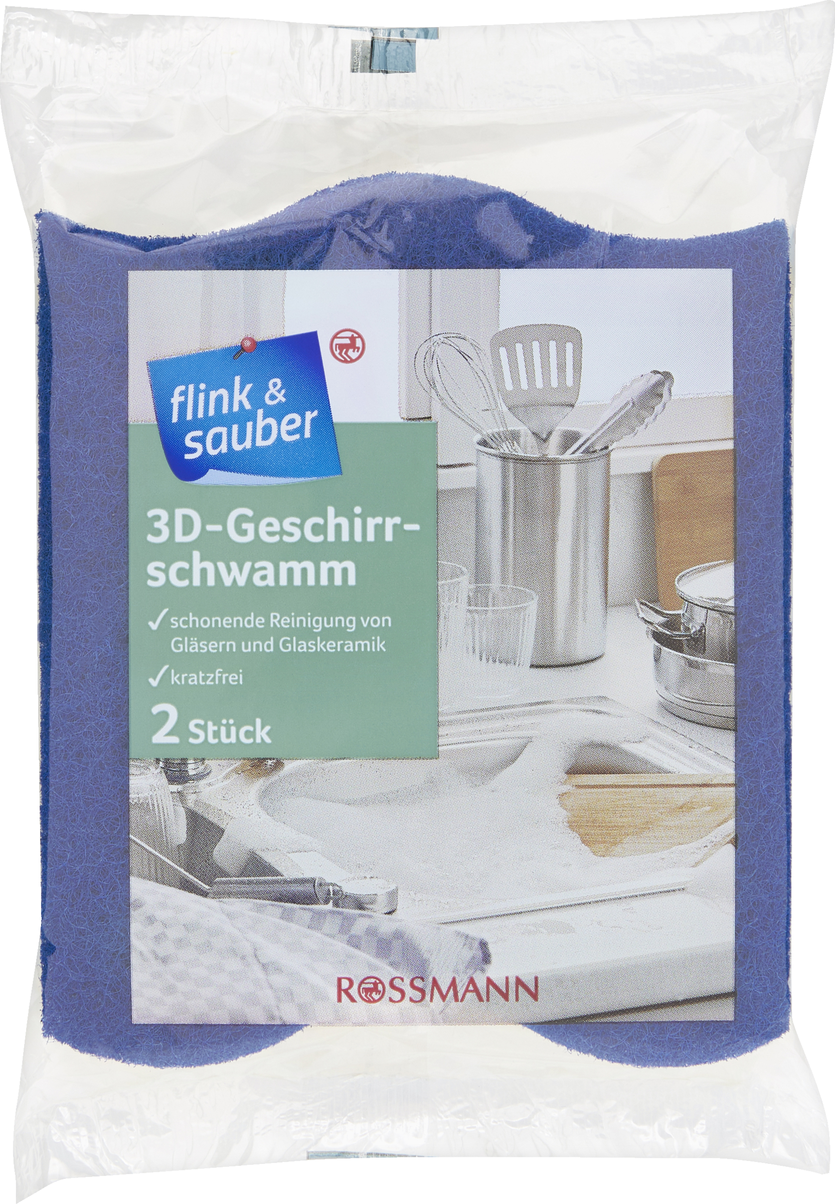 flink & sauber 3D-Geschirrschwamm