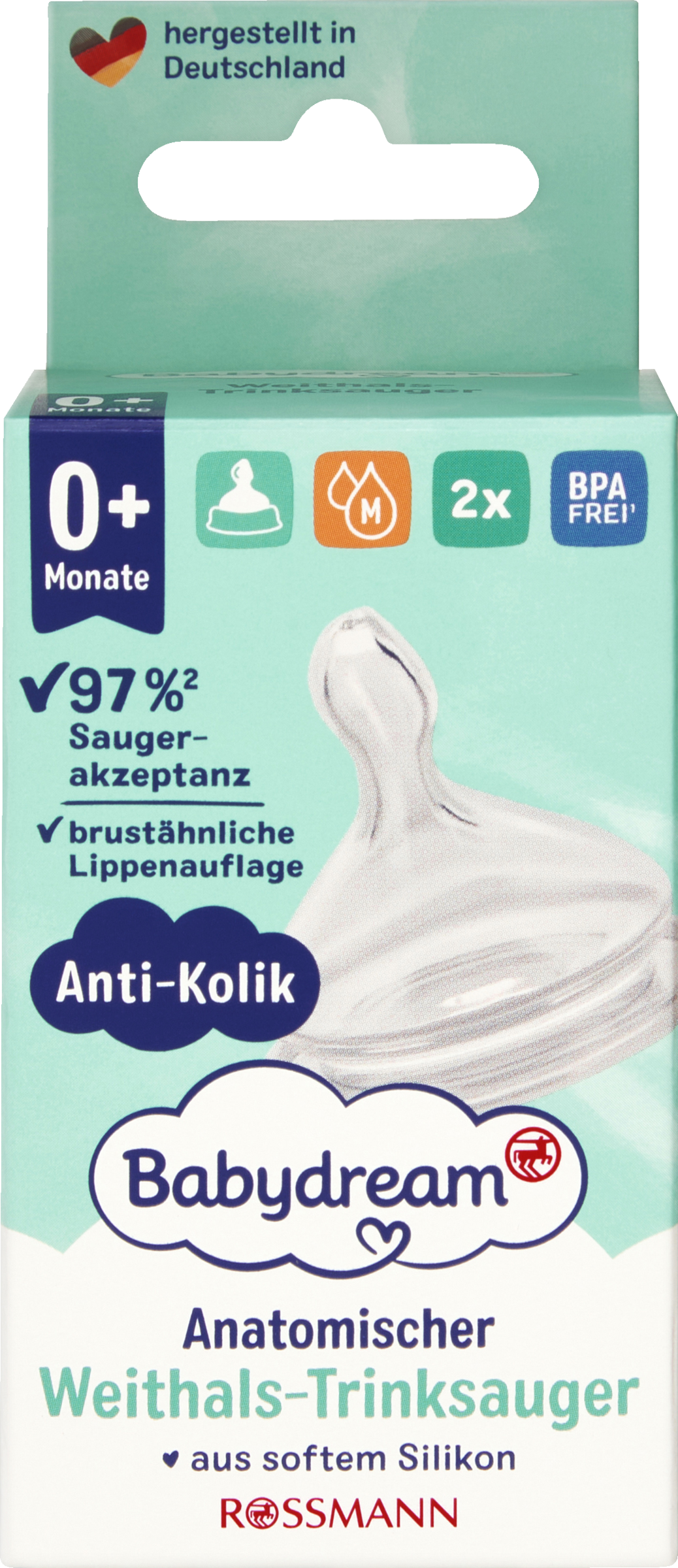 Babydream Weithals-Trinksauger Gr. M 0+ Monate
