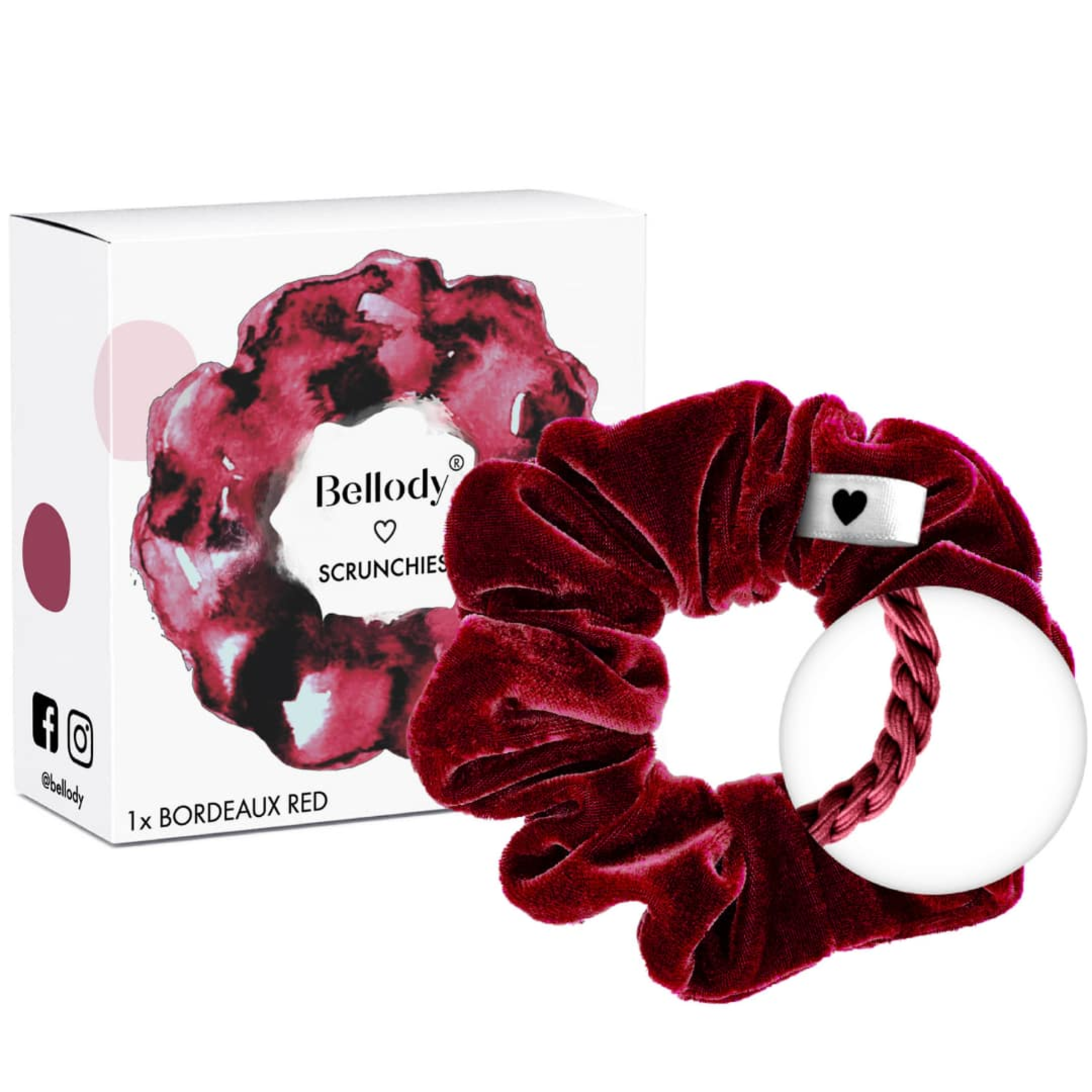 Bellody Velours Scrunchie Rot