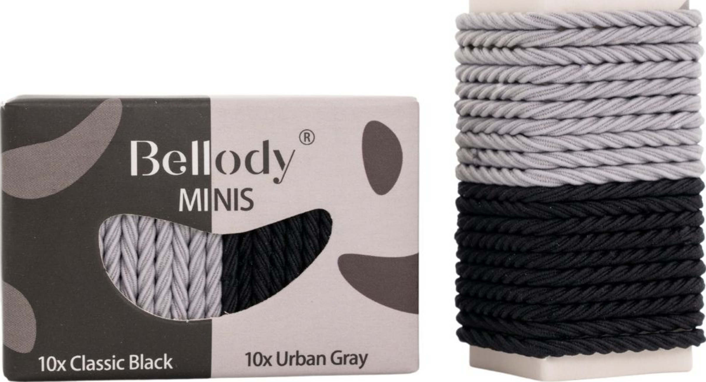 Bellody Haargummis Schwarz/Grau