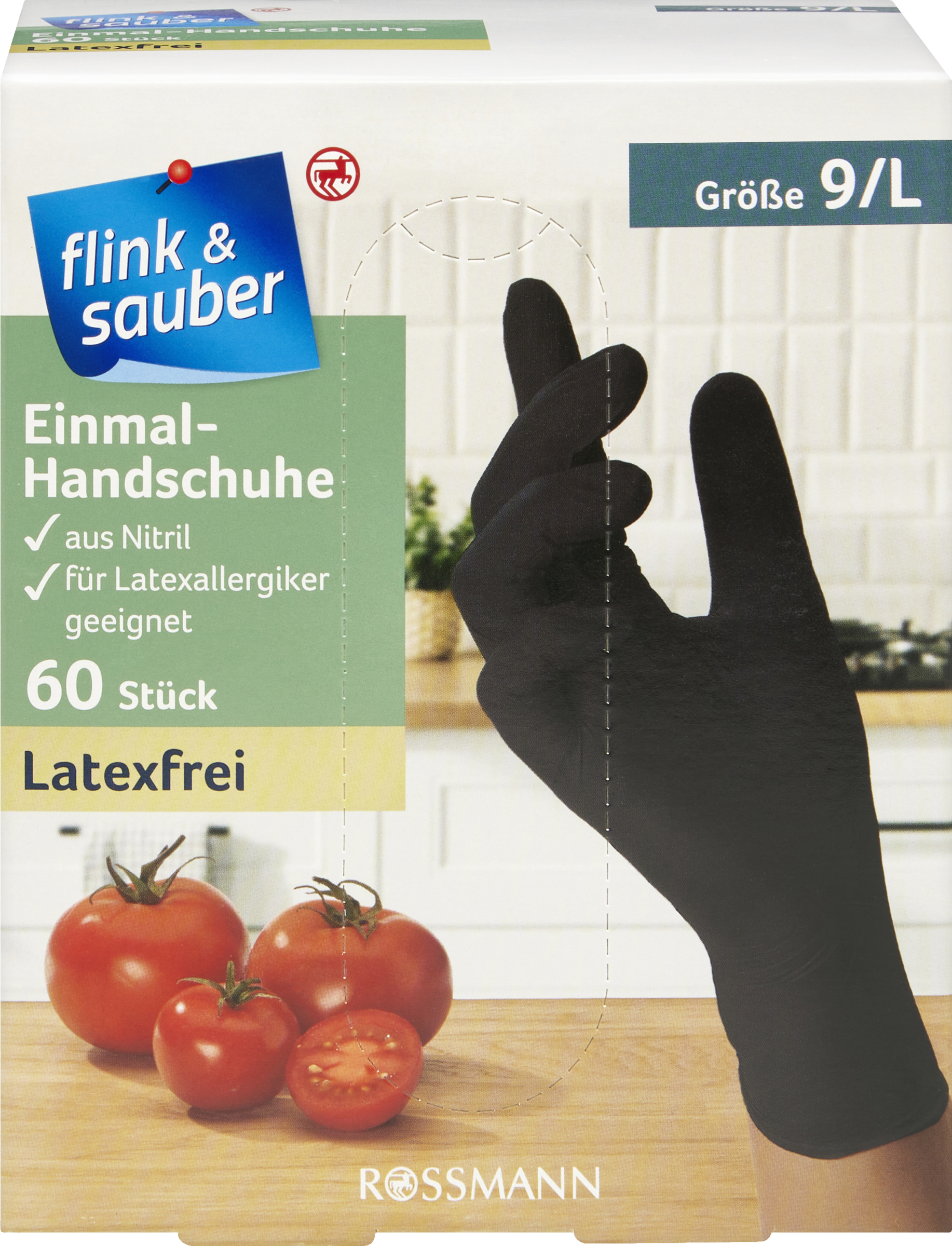 flink & sauber Einmal-Handschuhe Nitril schwarz Gr. L