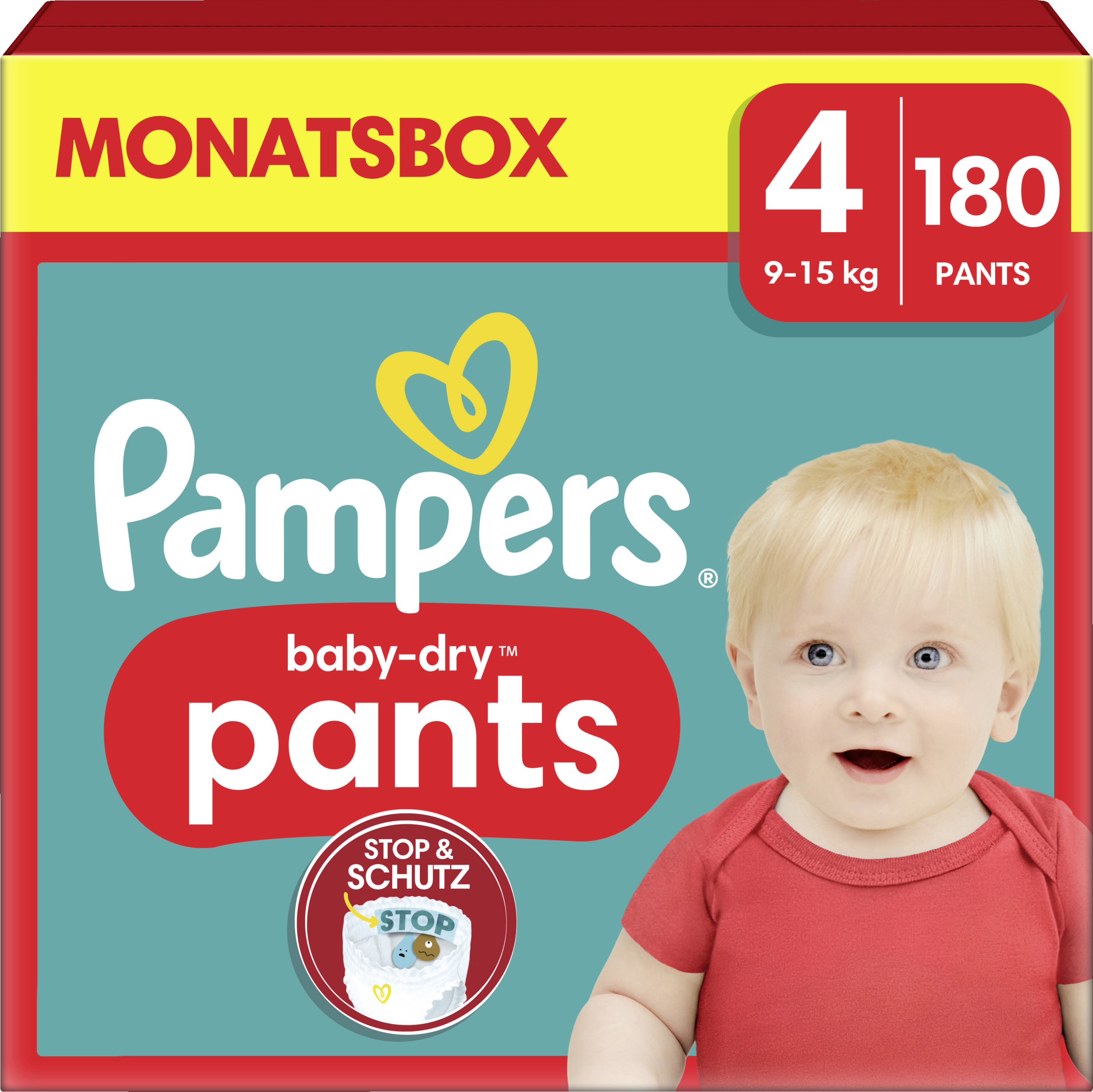 Pampers Baby Dry Pants Gr. 4 Maxi (9-15 kg) Monatsbox 180 Stück