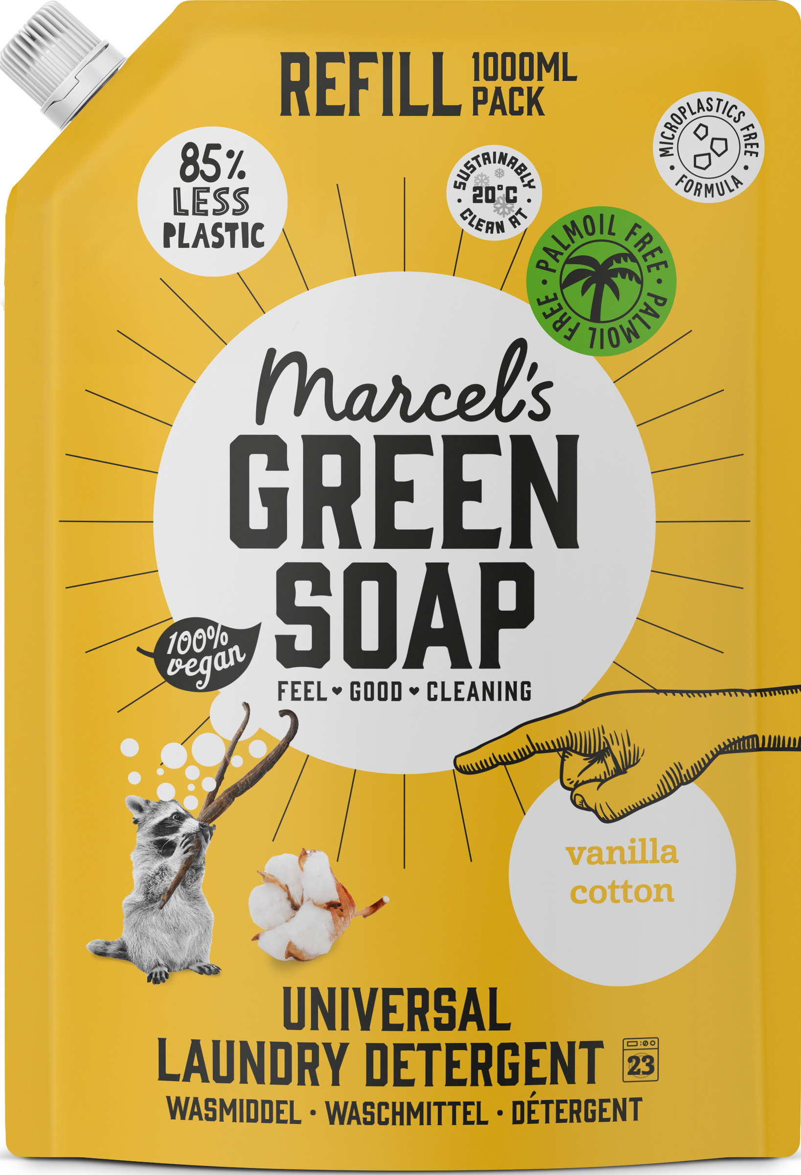 Marcel's Green Soap Universalwaschmittel Flüssig Vanilla Cotton Nachfüllpackung 23WL