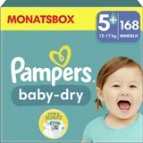 Baby Dry Windeln Gr. 5+ Maxi Plus (12-17 kg) Monatsbox 168 Stück