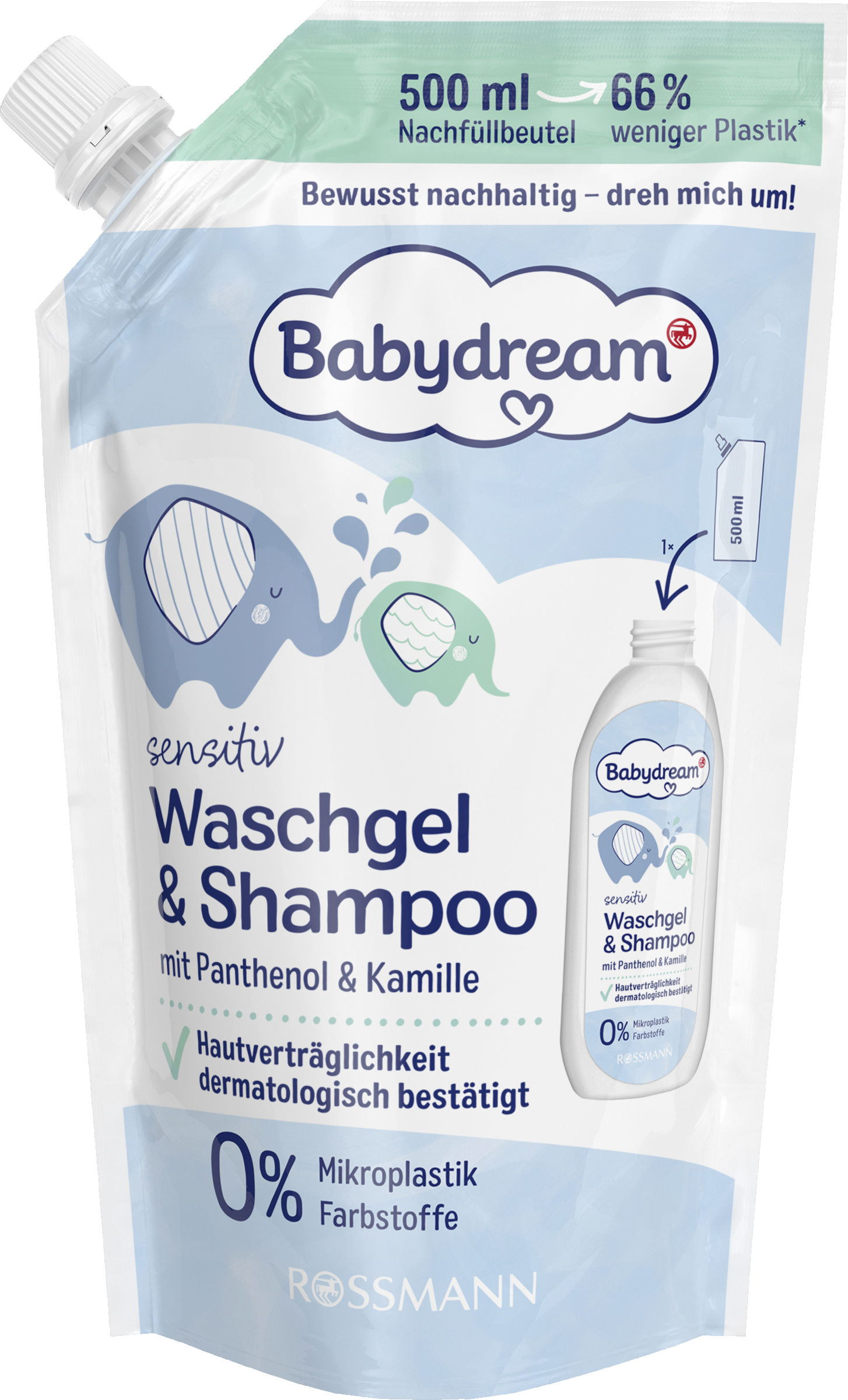 Babydream sensitiv Waschgel & Shampoo Nachfüllbeutel