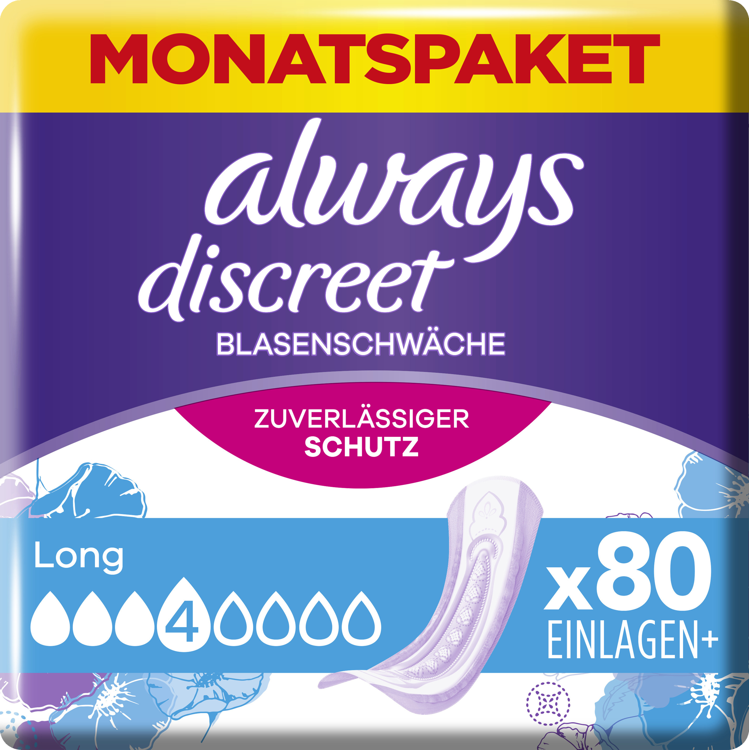 Always Monatspaket Discreet Inkontinenz-Einlagen long online kaufen ...