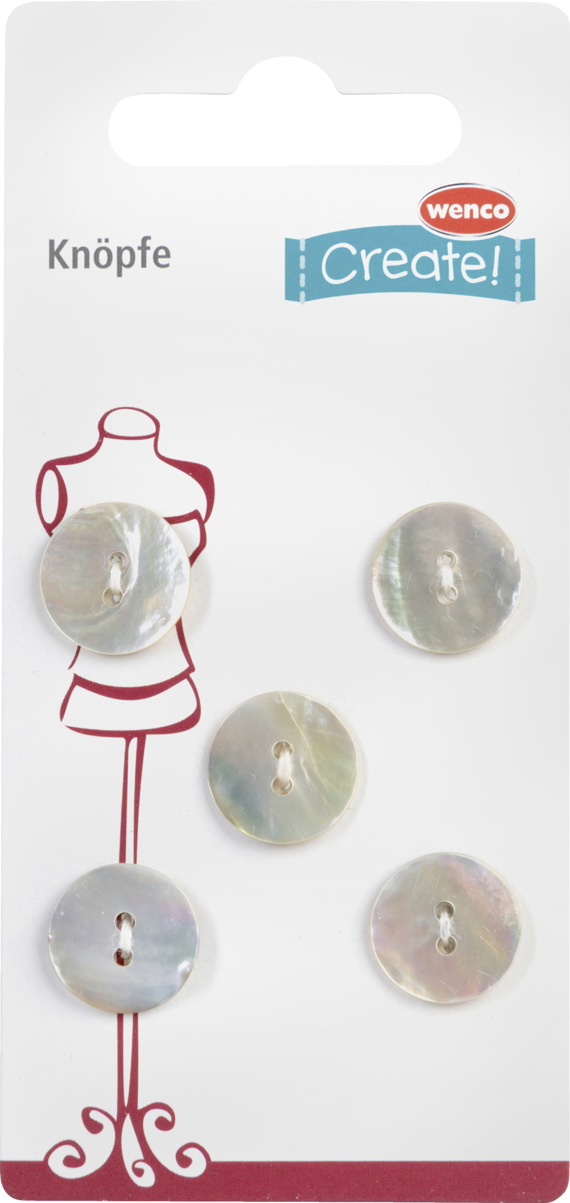 wenco Perlmuttknopf Ø15mm 5er Set