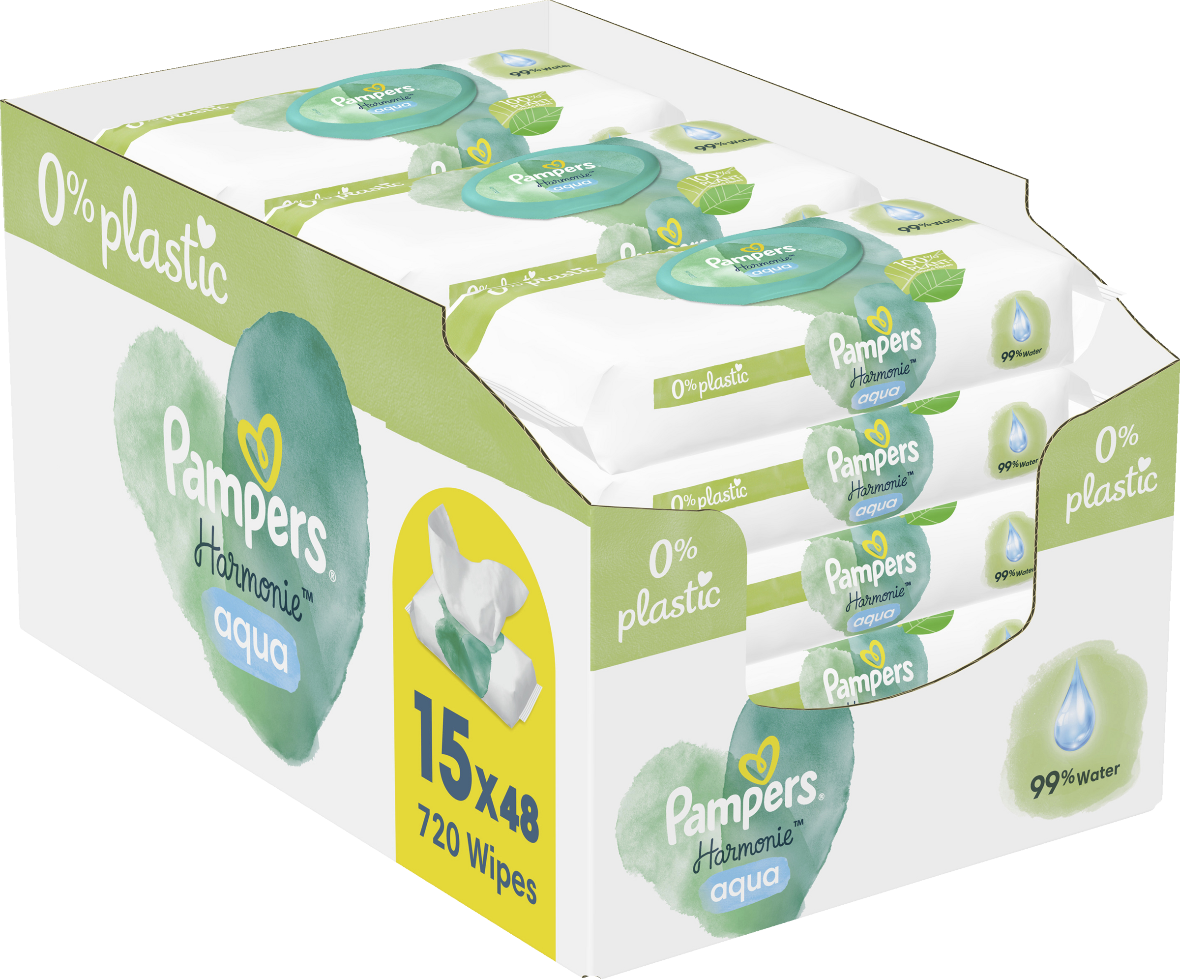 Feuchttücher Harmonie Aqua (15x48 Stück) Vorteilspack 720 Stück