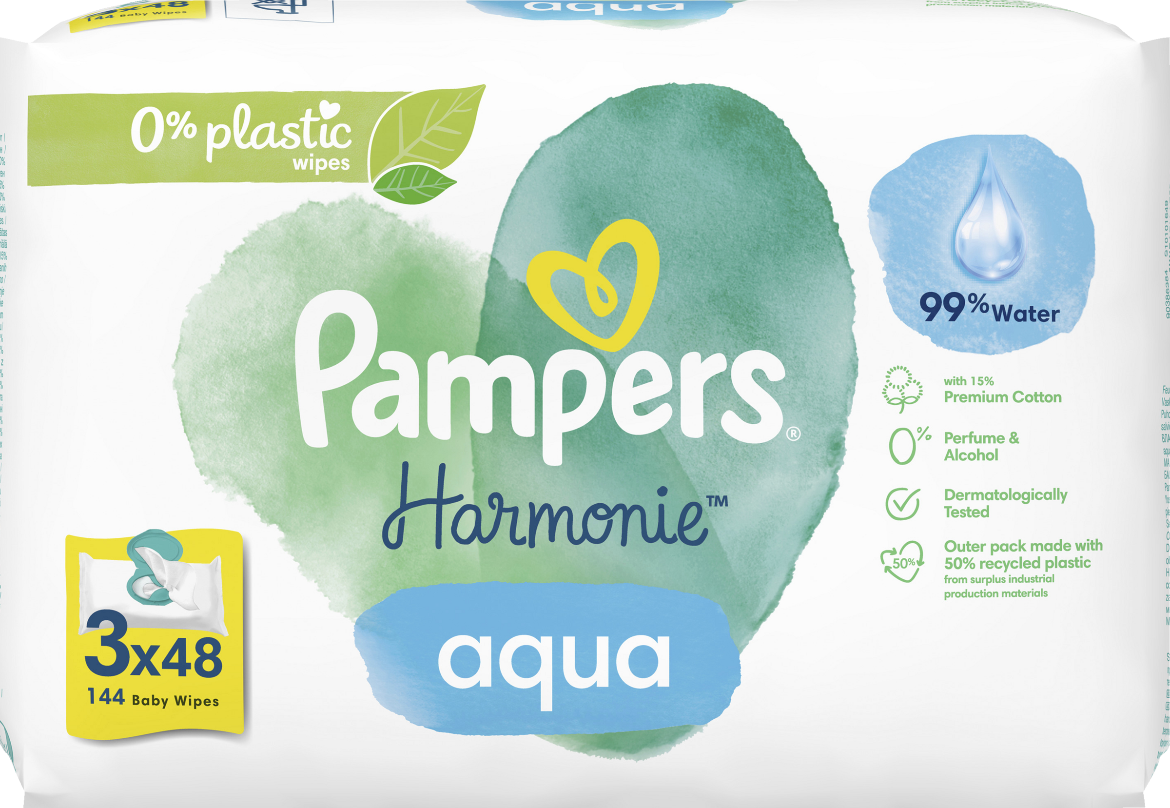 Pampers Feuchttücher Harmonie Aqua (3x48 Stück) 144 Stück