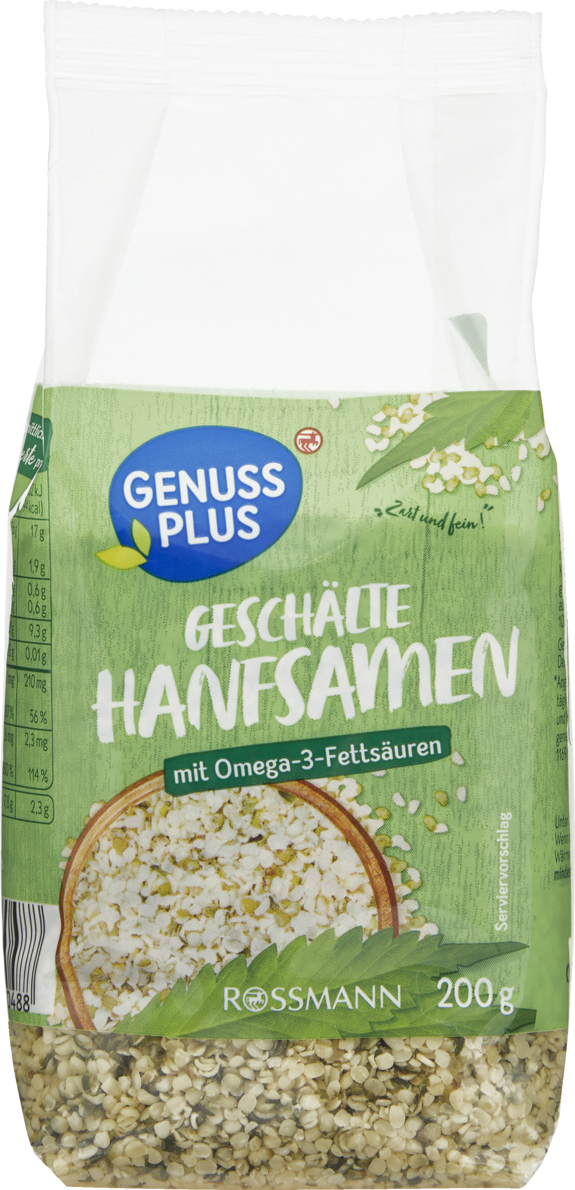 GENUSS PLUS Geschälte Hanfsamen