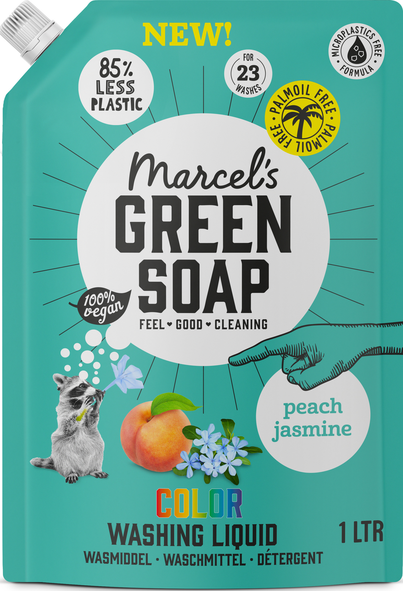 Marcel's Green Soap Colorwaschmittel Flüssig Pfirsich & Blue Jasmin Nachfüllpackung 23WL
