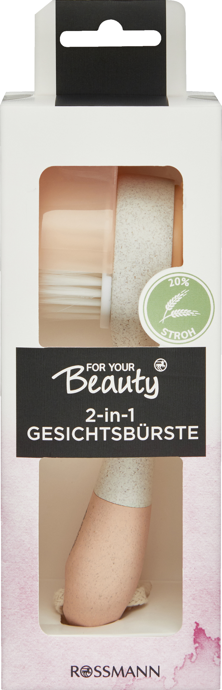 FOR YOUR Beauty 2-in-1 Gesichtsreinigungsbürste, mit Peeling- und Massagetool, sanfte Synthetikborsten, 1 Stück