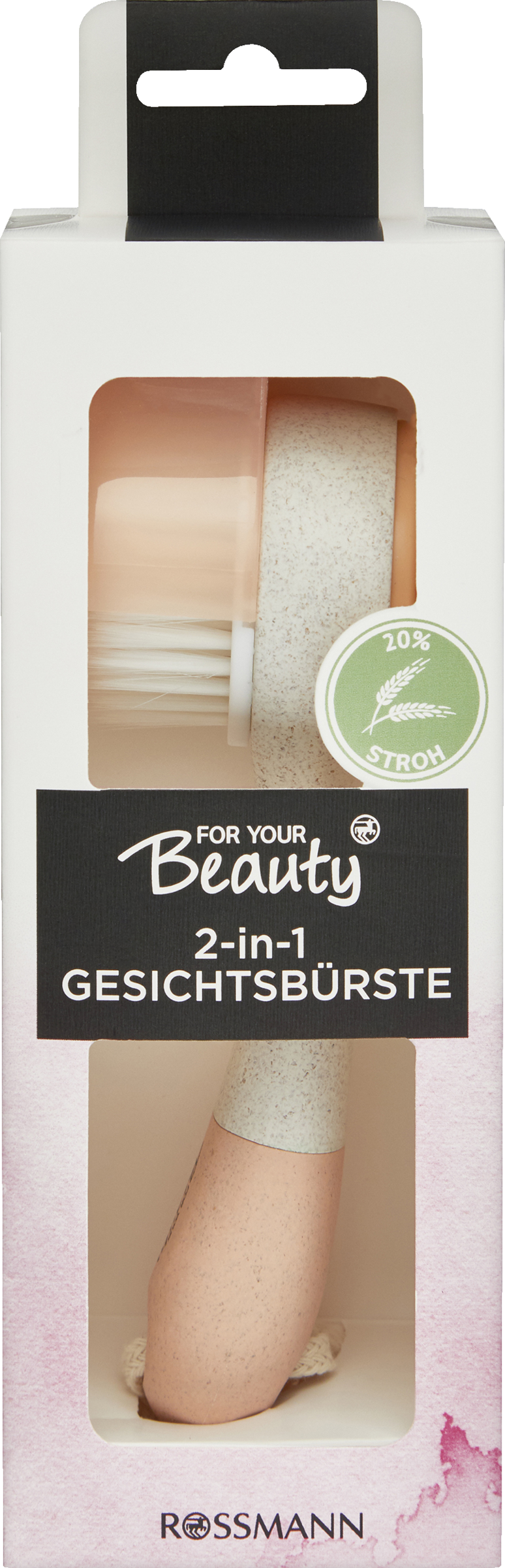 2-in-1 Gesichtsreinigungsbürste, mit Peeling- und Massagetool, sanfte Synthetikborsten, 1 Stück