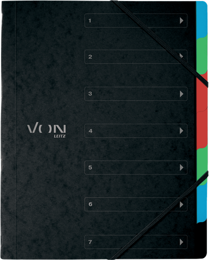 Leitz VON Ordnungsmappe A4 mit 6 Fächern, Karton