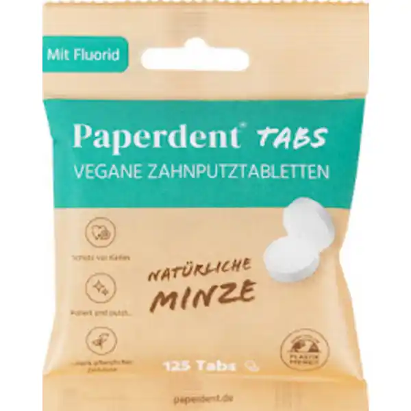 أقراص تنظيف الأسنان النباتية بنكهة النعناع الطبيعي