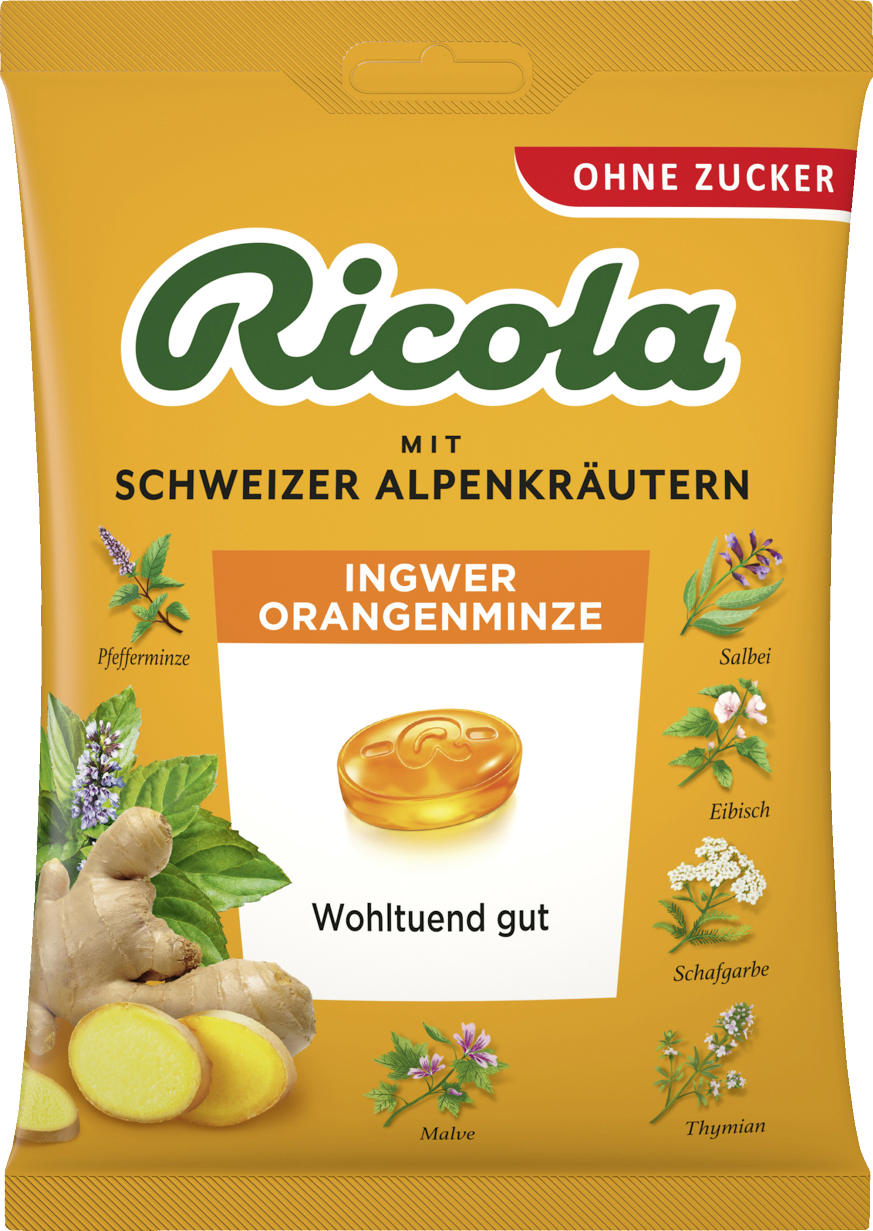 Ricola Ingwer Orangenminze Bonbons zuckerfrei rossmann.de