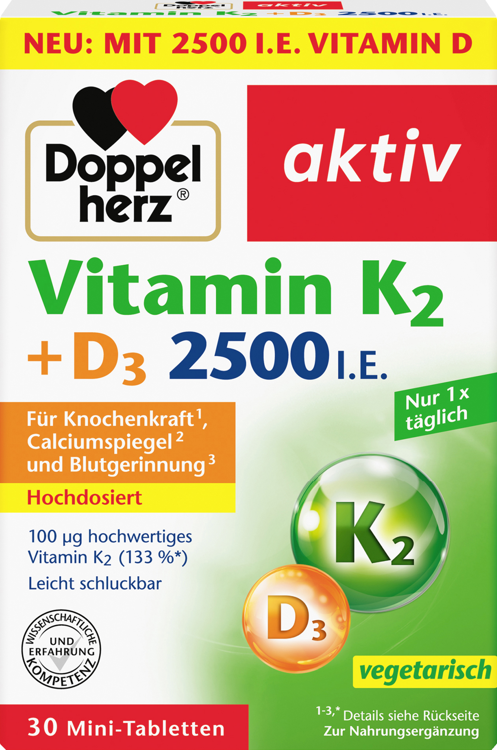 Doppelherz Vitamin K2 + D3 2500 I.E. 30 Tabletten