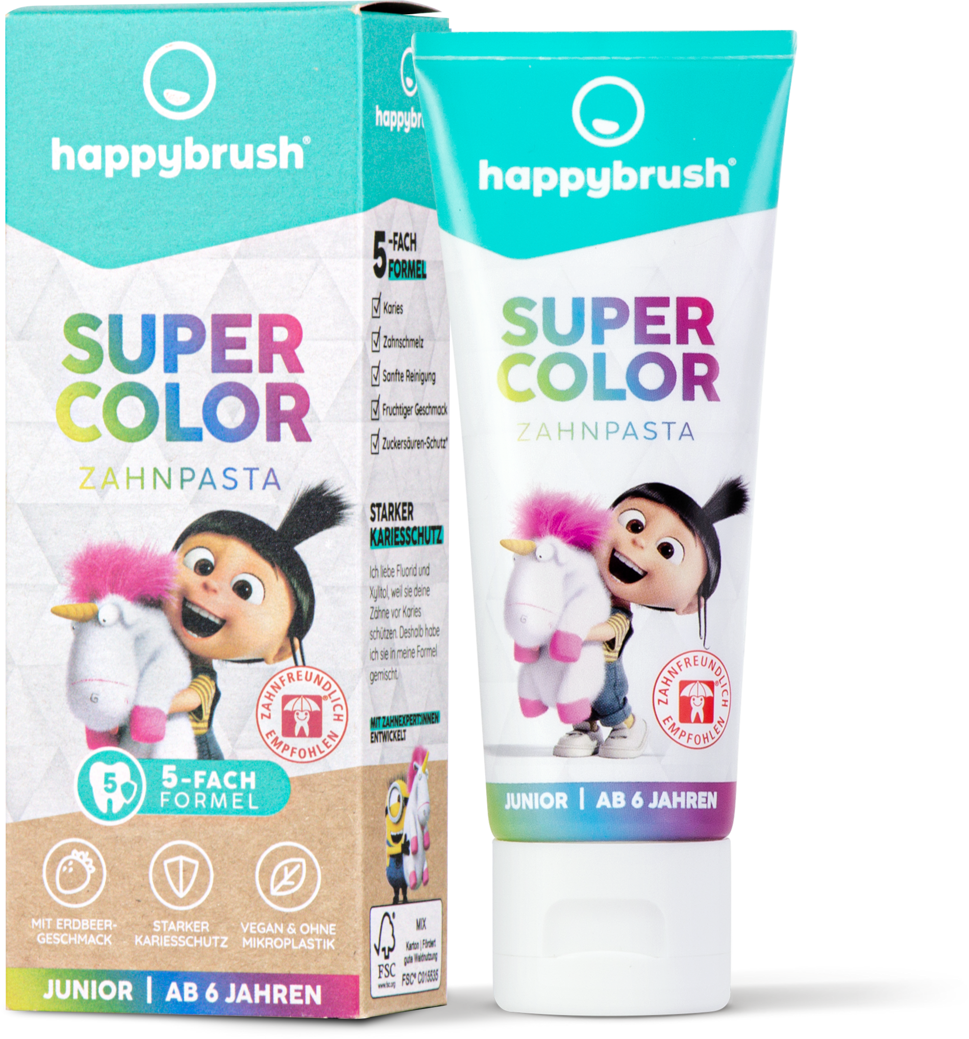 happybrush SuperColor Zahnpasta Junior ab 6 Jahre