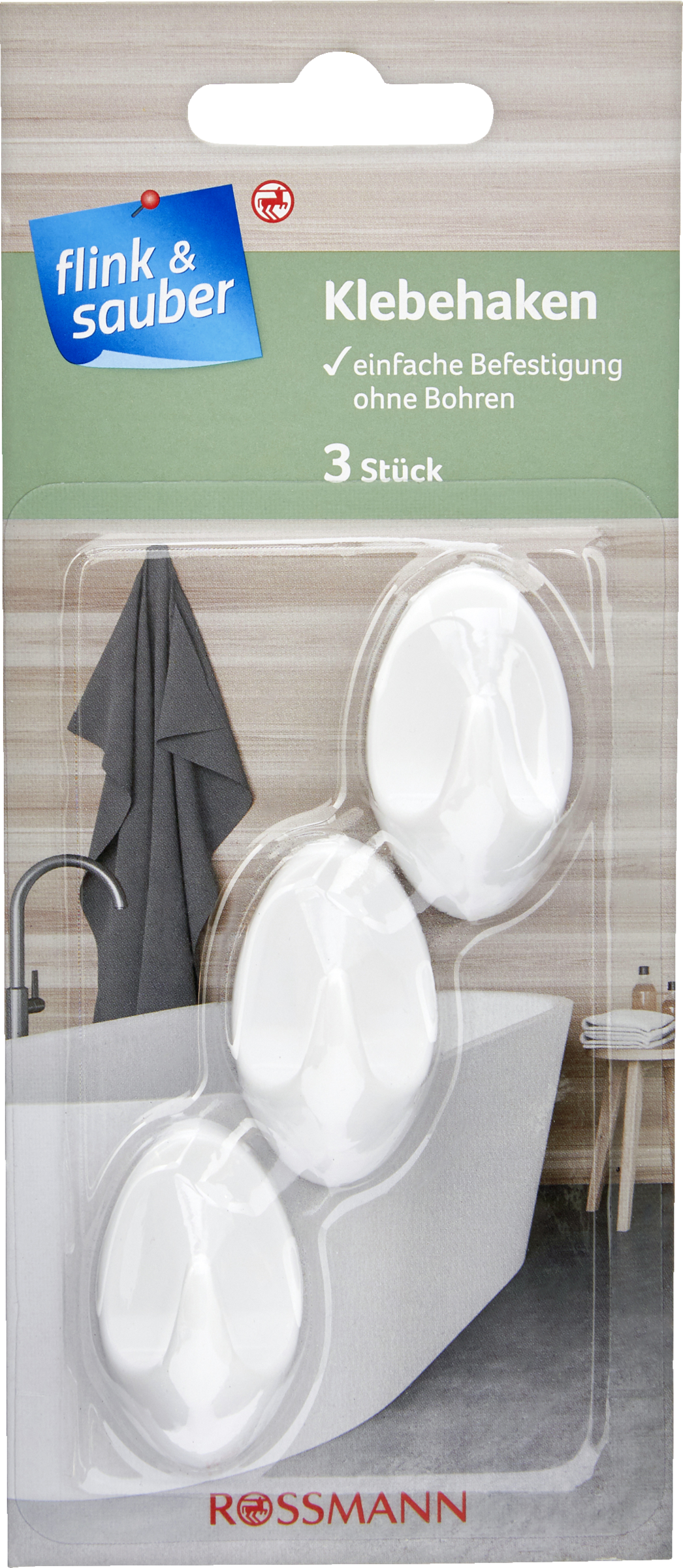 flink & sauber Klebehaken weiß