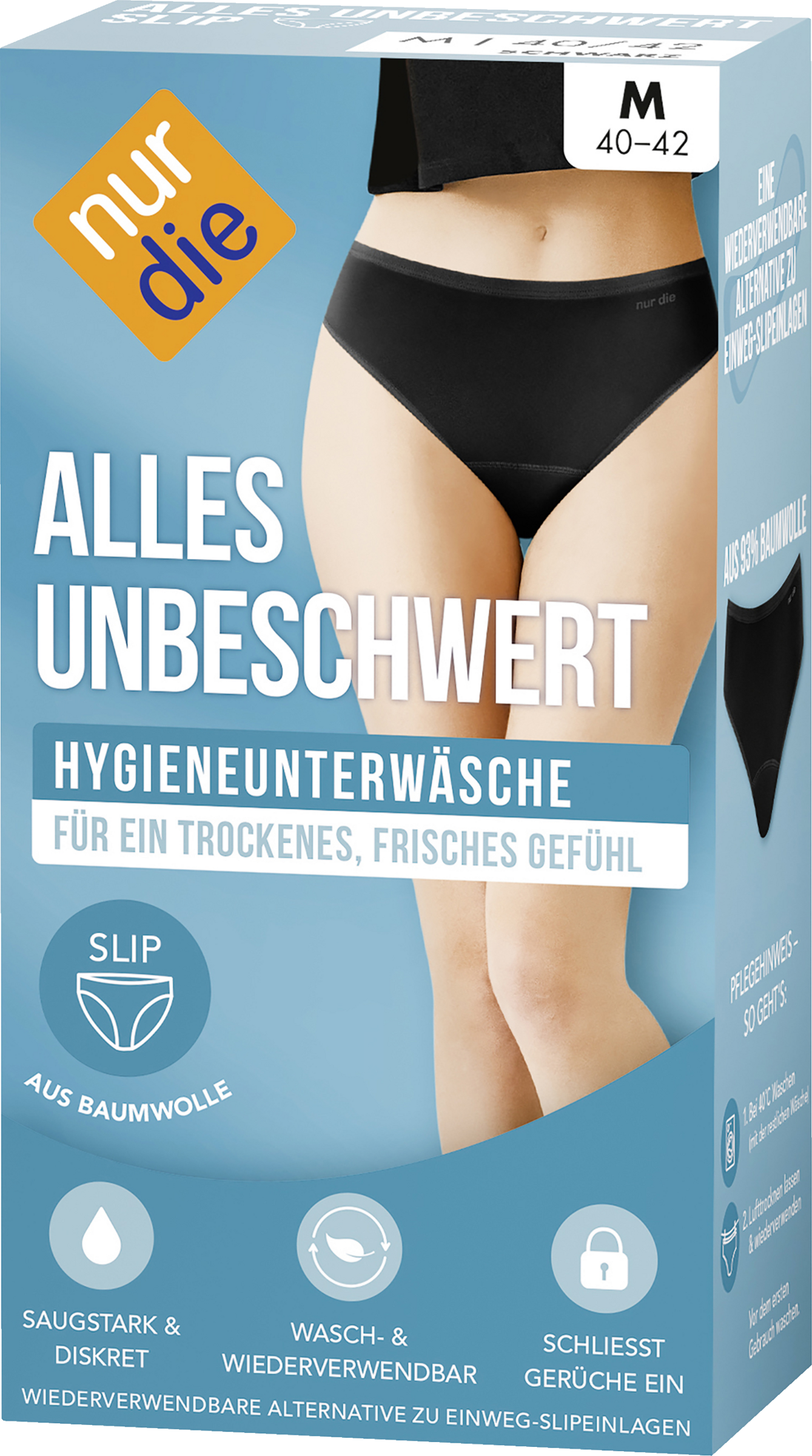 Nur Die ALLES UNBESCHWERT Slip schwarz Gr. M 40-42