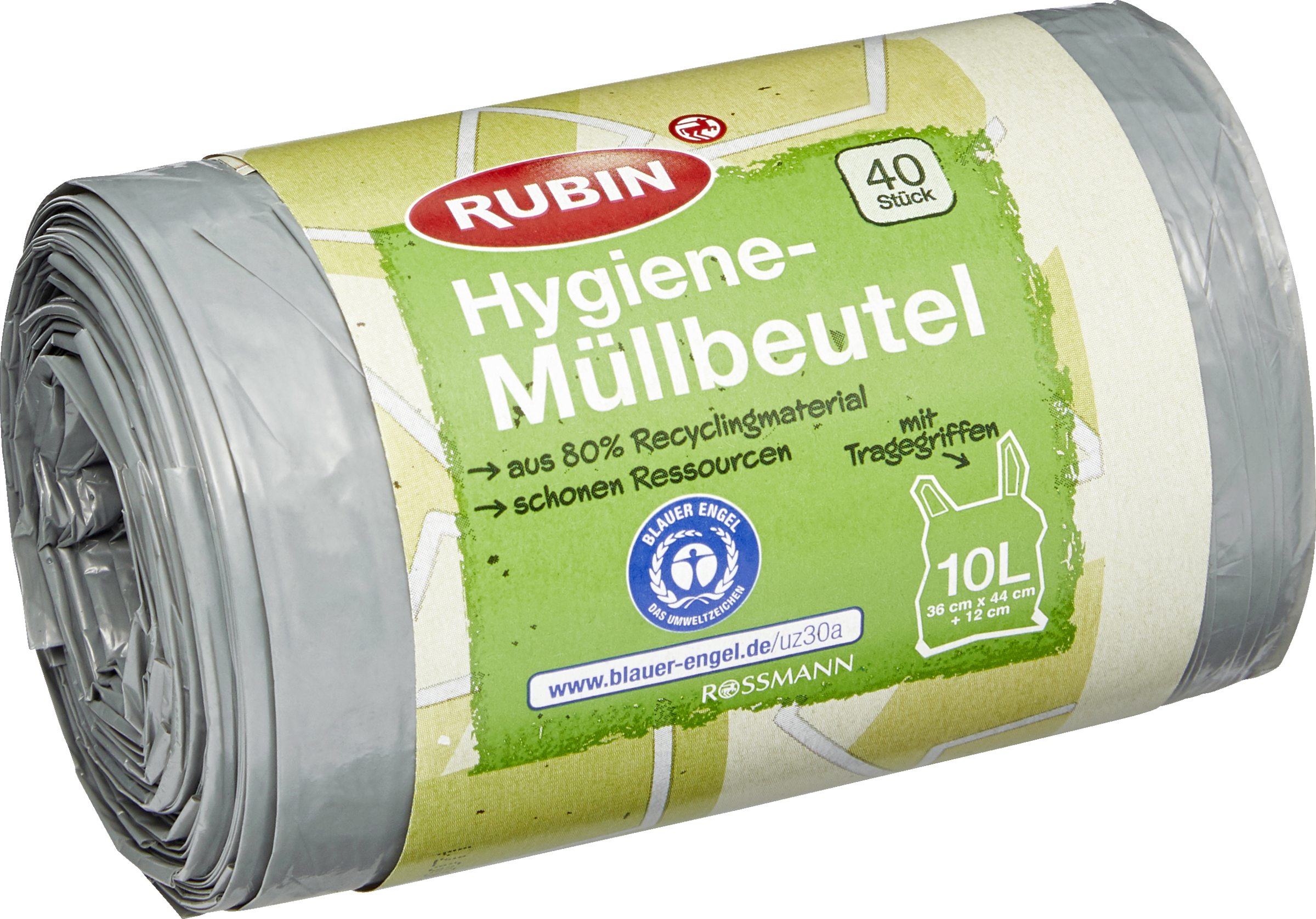 RUBIN Hygiene-Müllbeutel mit Tragegriffen 10 l