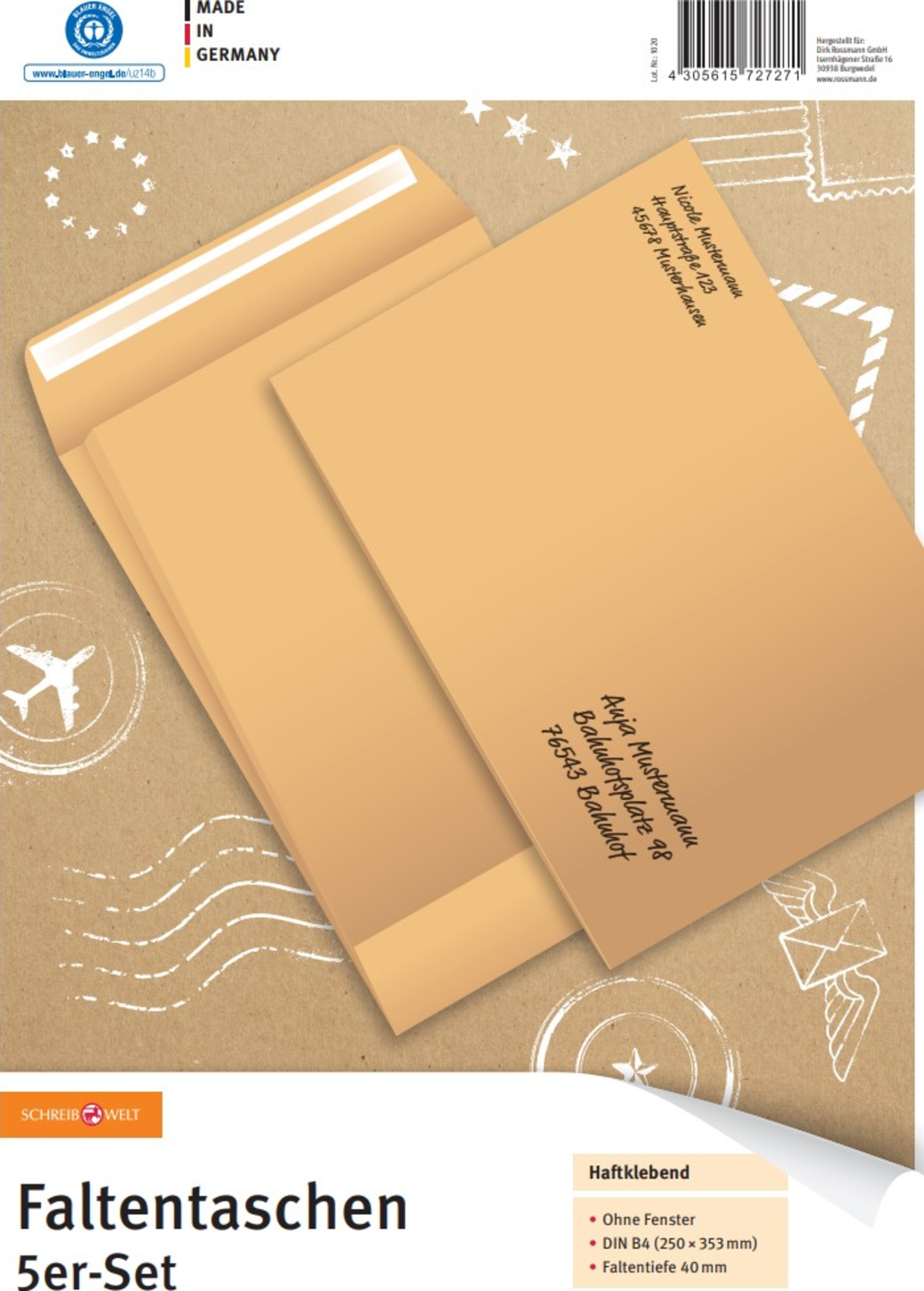 SCHREIBWELT Faltentaschen B4