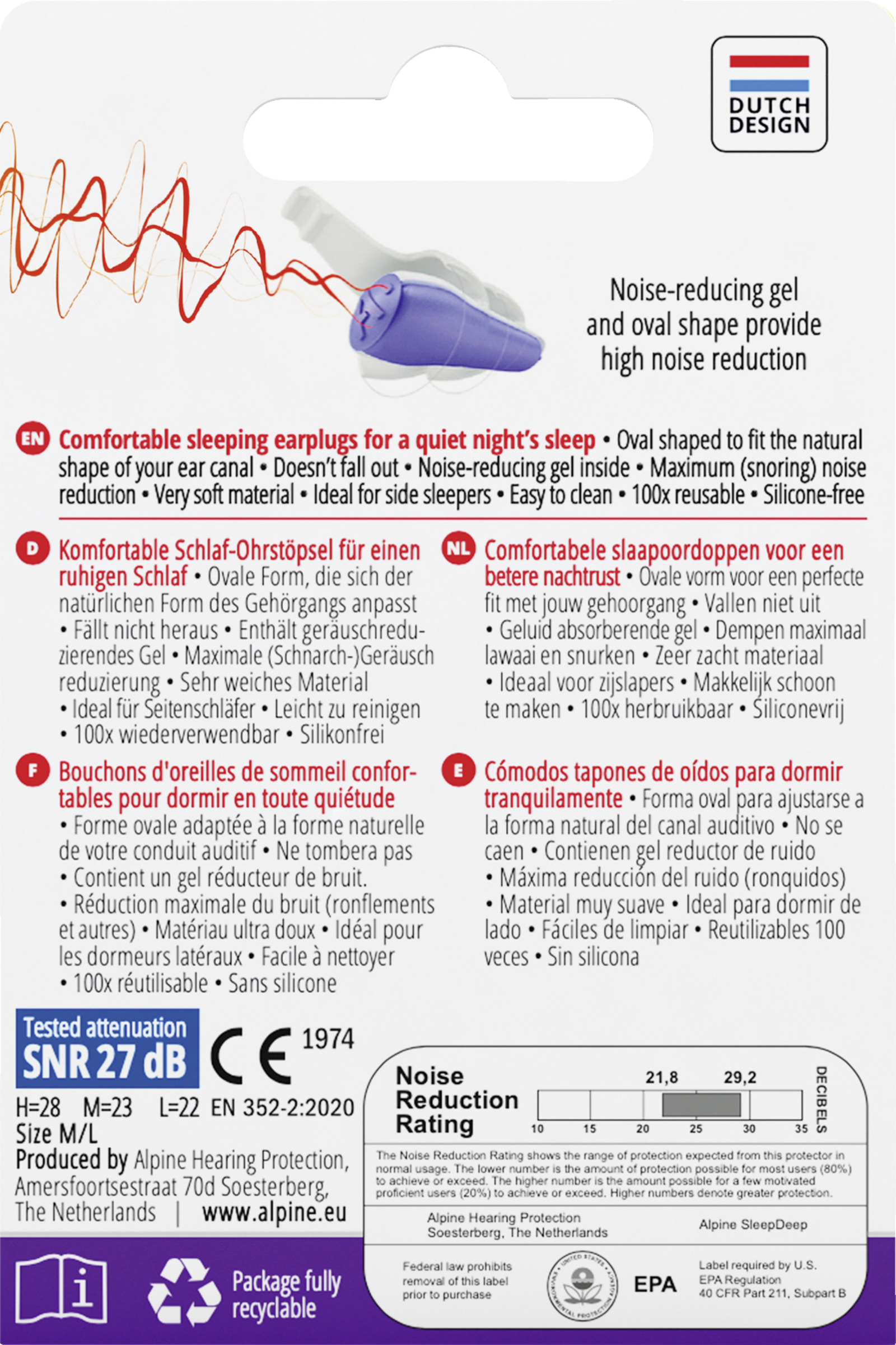 سدادات الأذن SleepDeep مقاس M/L 2