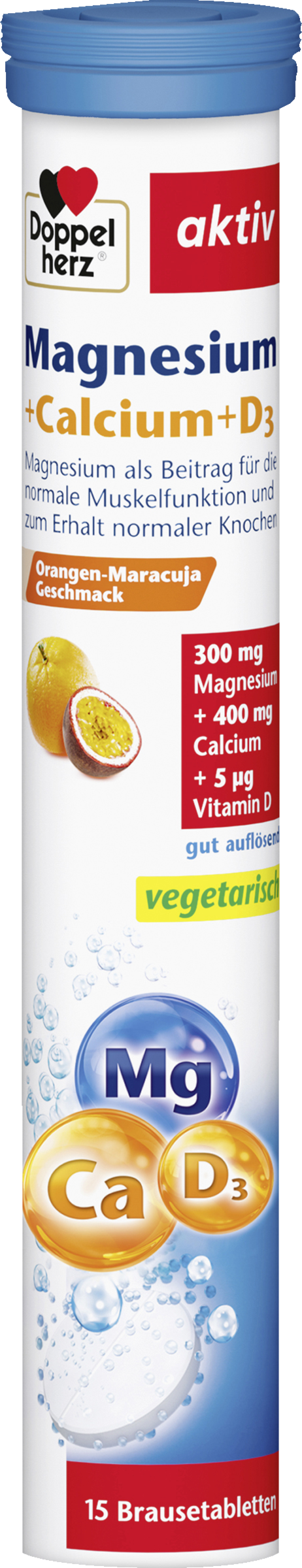Doppelherz Brausetabletten mit Magnesium, Calcium und Vitamin D3