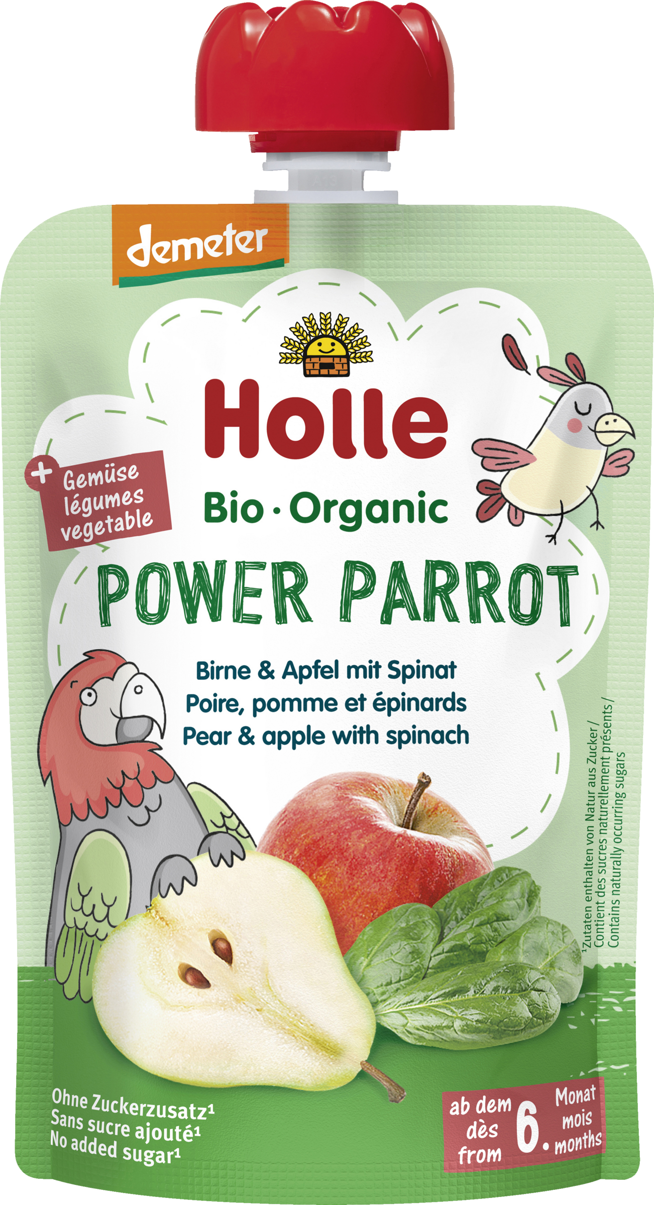 Holle Power Parrot - Birne & Apfel mit Spinat ab dem 6. Monat