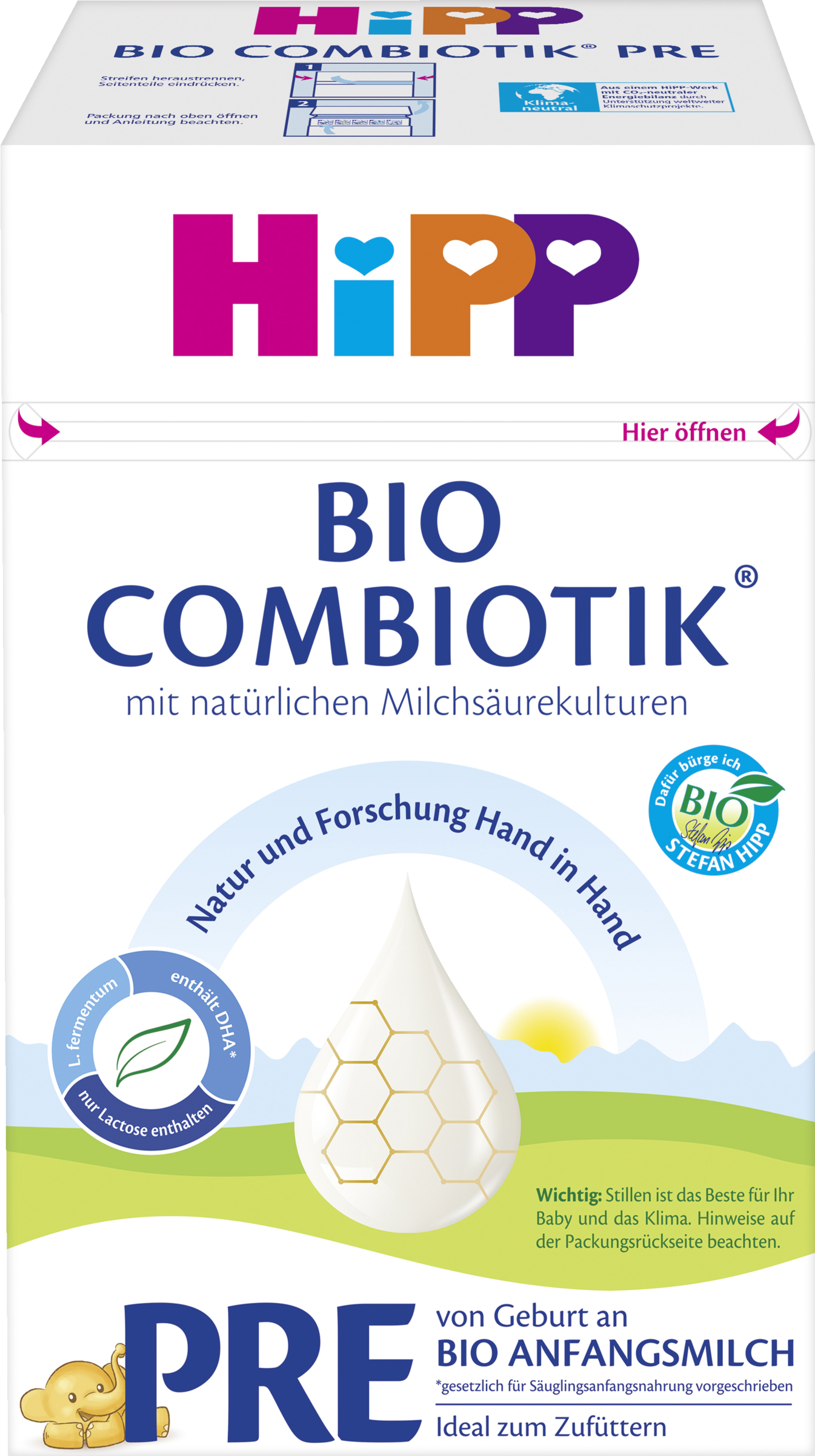 HiPP Bio PRE Combiotik Anfangsmilch von Geburt an