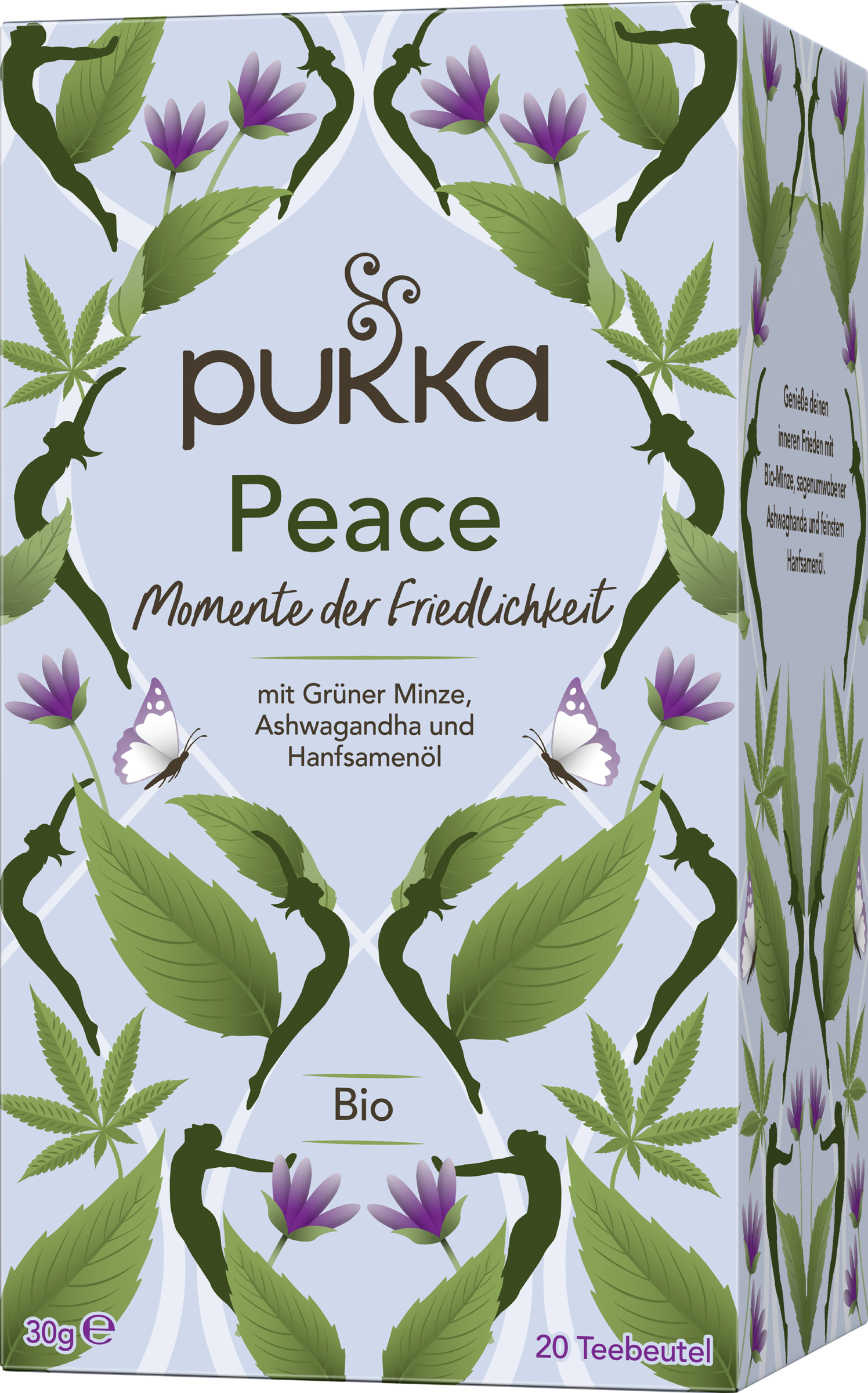 Bio-Kräutertee Peace, mit Grüner Minze, Ashwagandha und Hanfsamenöl