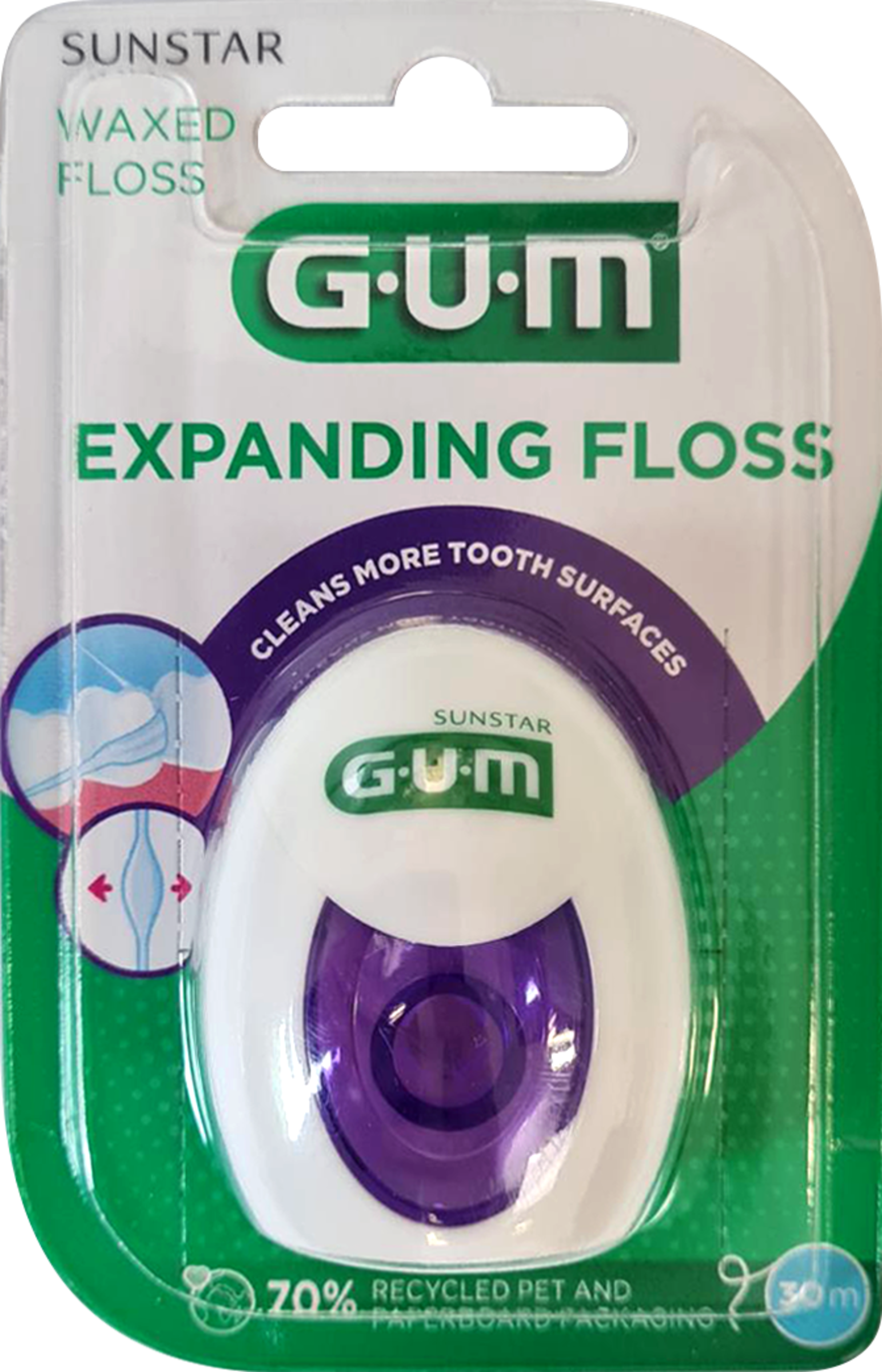 GUM® EXPANDING FLOSS Zahnseide leicht gewachst, flauscht, 30 m