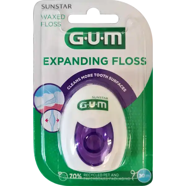 خيط تنظيف الأسنان EXPANDING FLOSS مشمع قليلاً، منفوش، 30 متر
