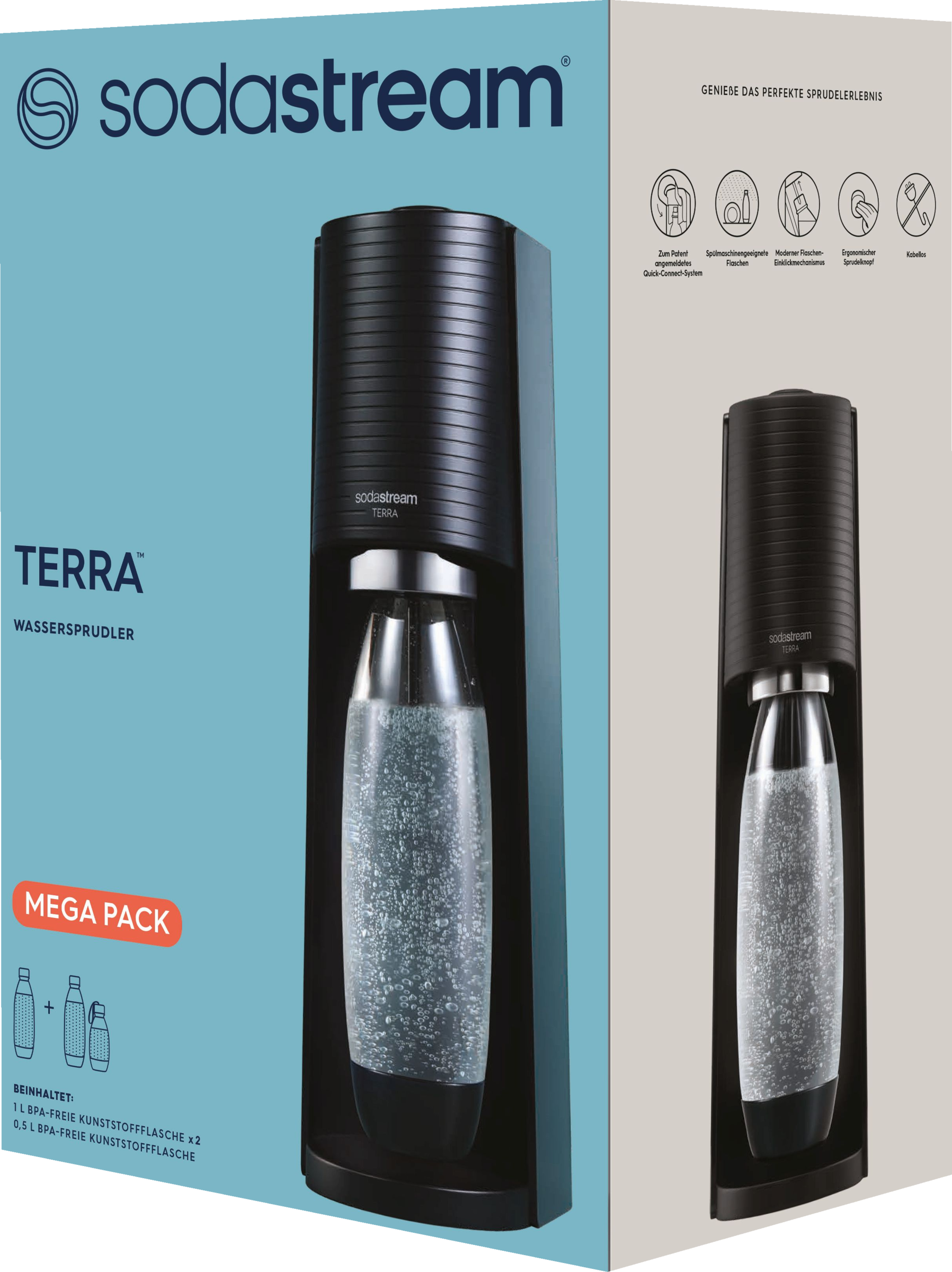 SodaStream Terra Wassersprudler Vorteilspack schwarz