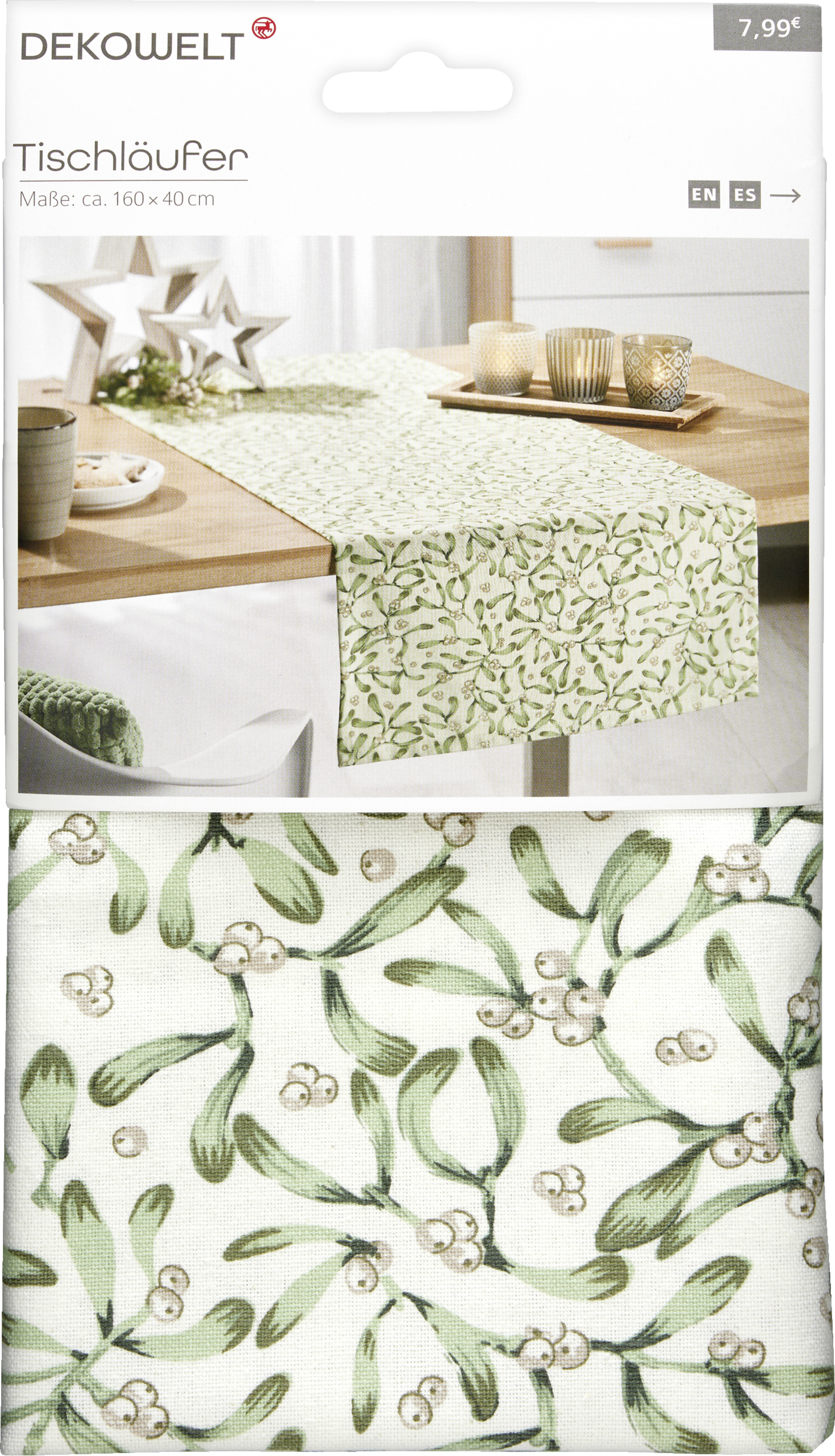 DEKOWELT TISCHLÄUFER MISTELZWEIG