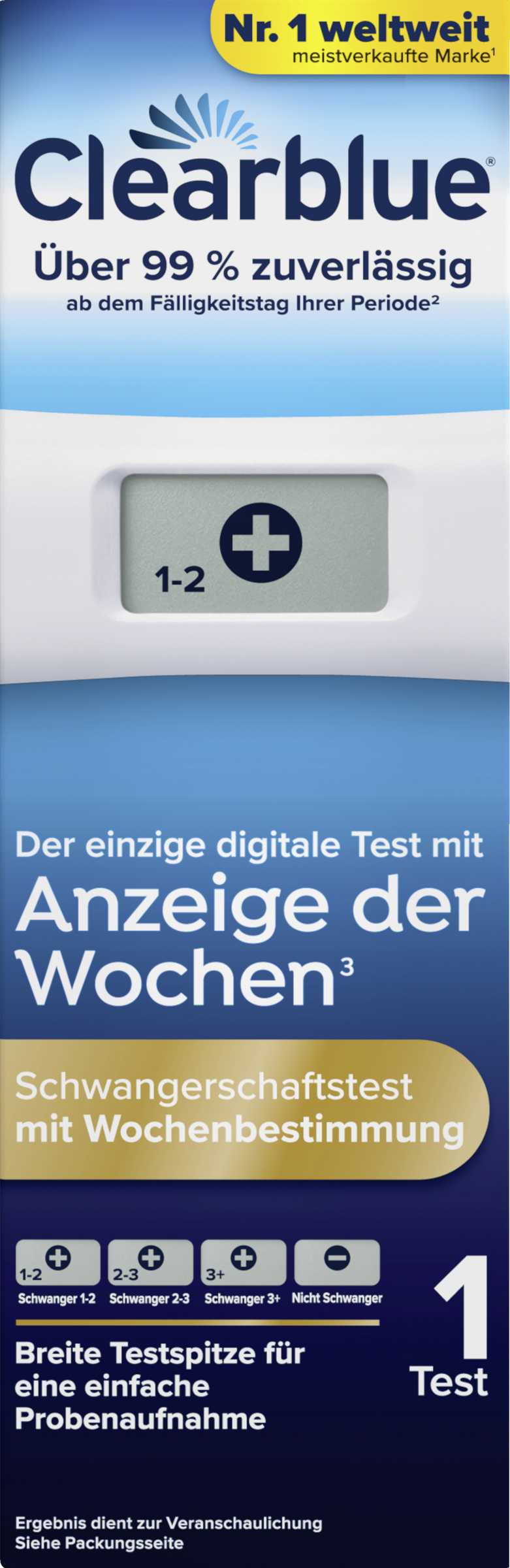 Clearblue Schwangerschaftstest Anzeige der Wochen Digital