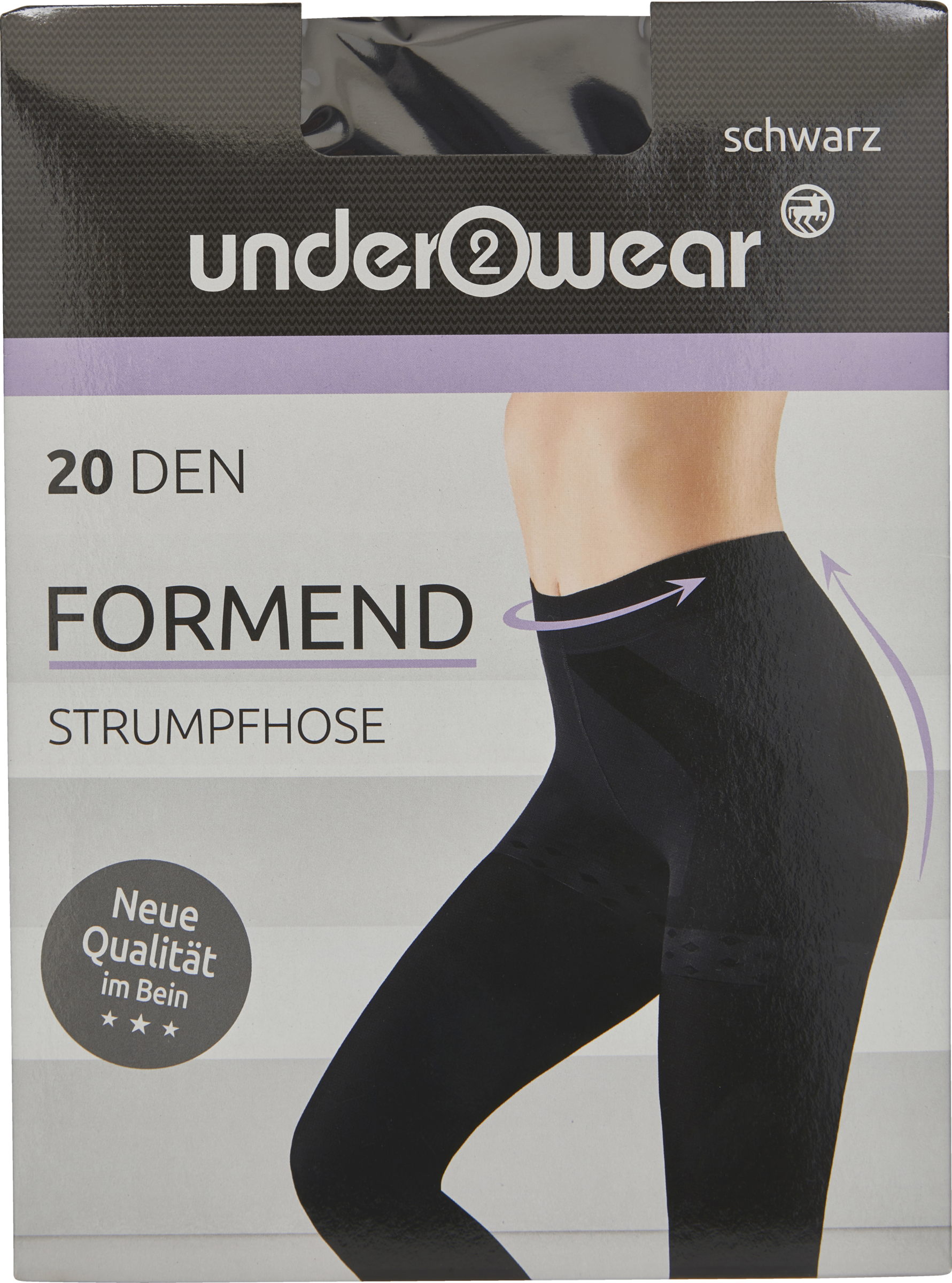 under2wear Strumpfhose Formend 20 DEN, Schwarz, Gr. M