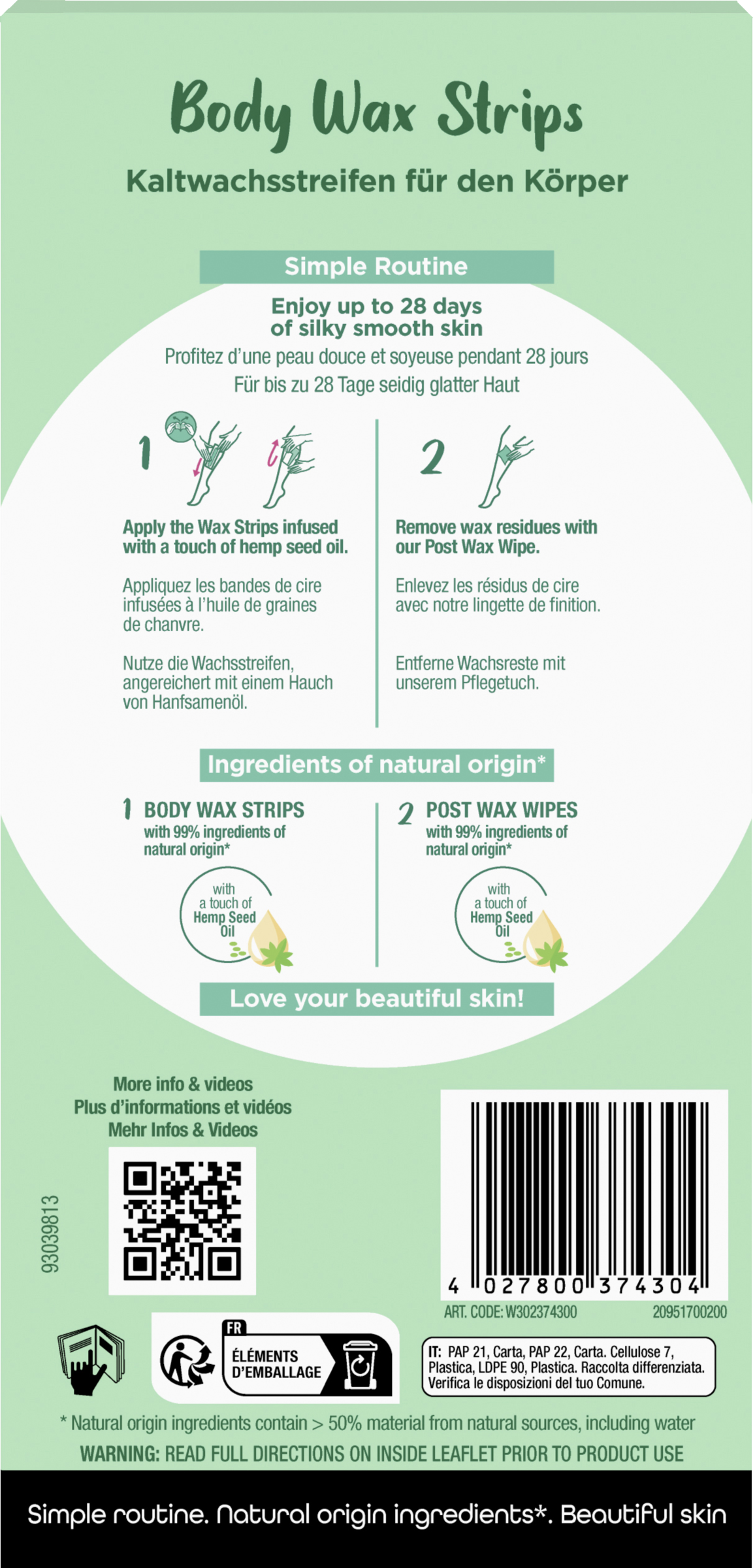 Wilkinson Sword Oh my Body Body Wax Strips Kaltwachsstreifen online kaufen rossmann.de