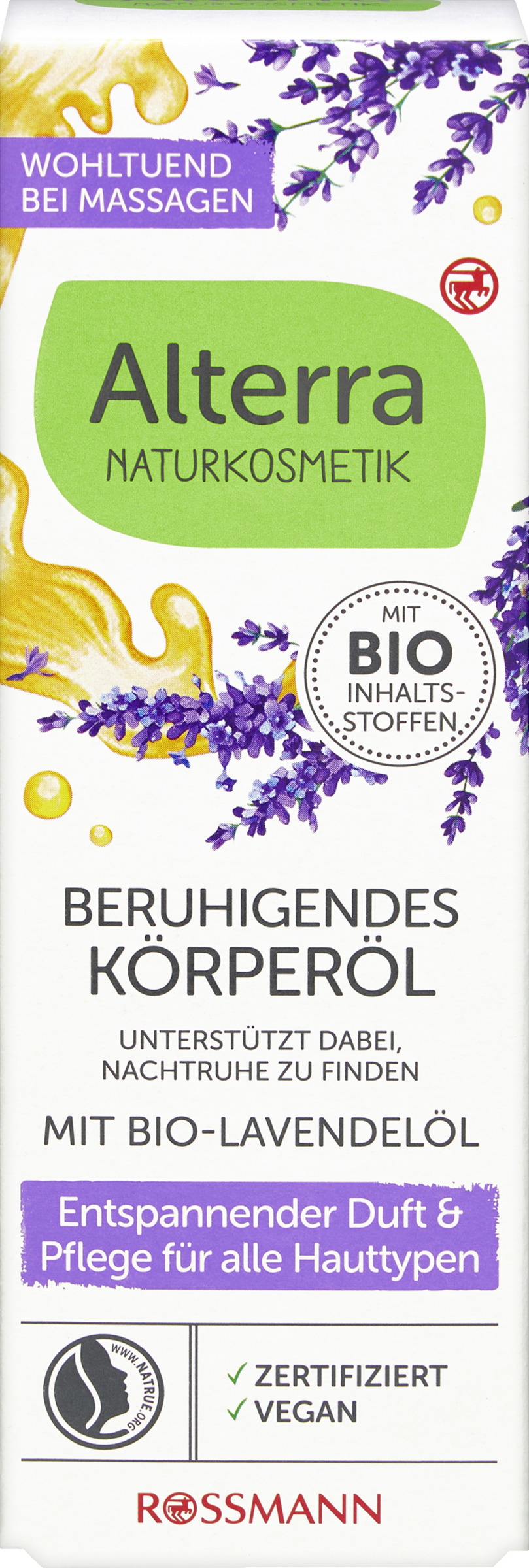 Alterra NATURKOSMETIK Beruhigendes Körperöl mit Bio-Lavendelöl