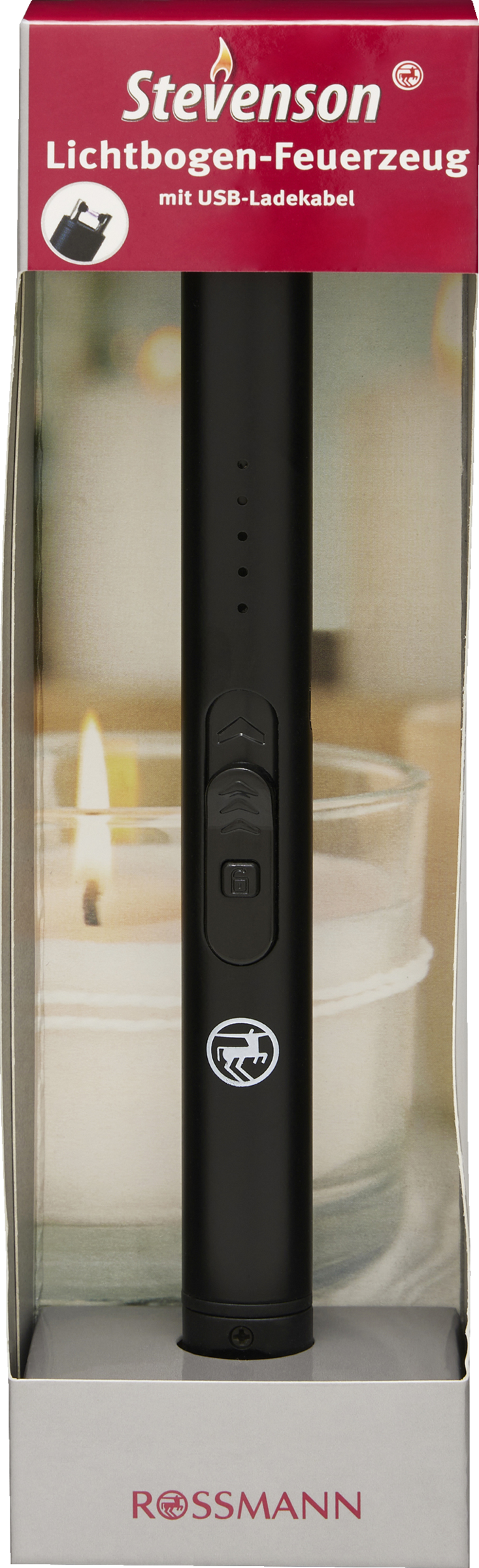 Stevenson Lichtbogen-Feuerzeug mit USB Ladekabel