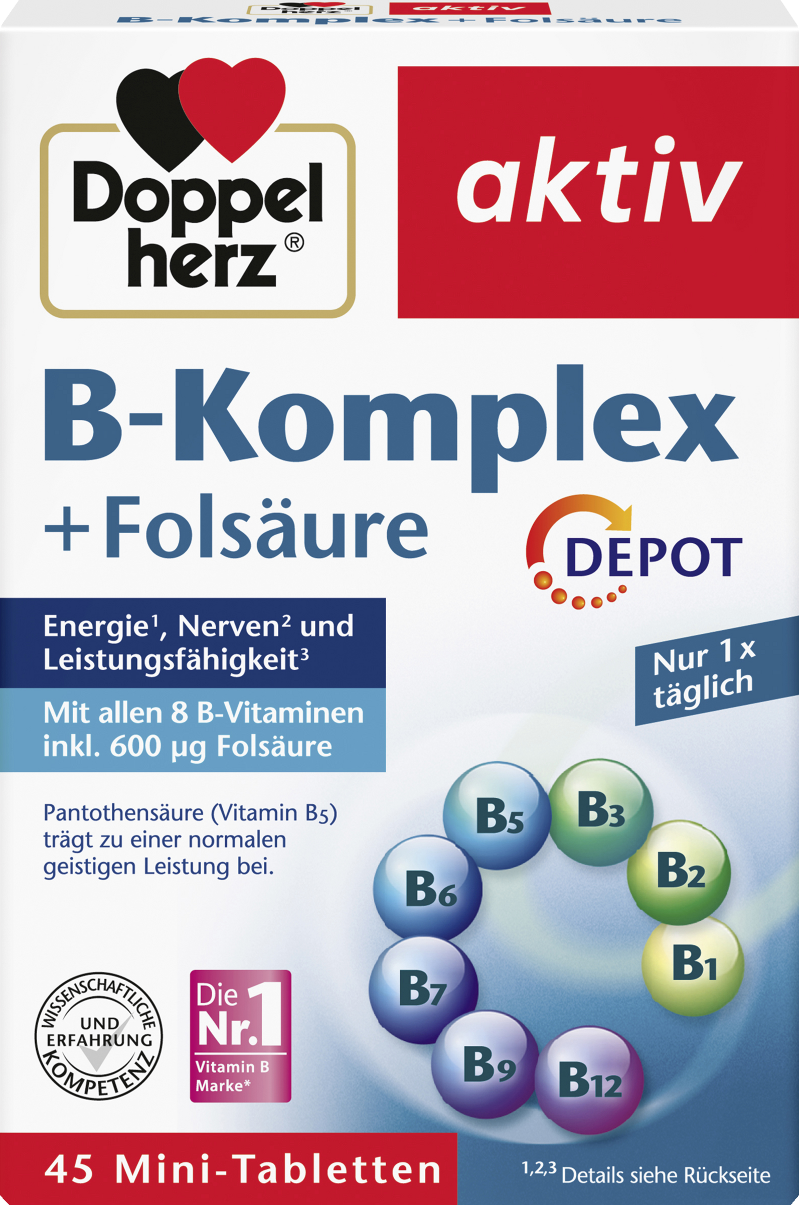Doppelherz aktiv B-Komplex + Folsäure Mini-Tabletten