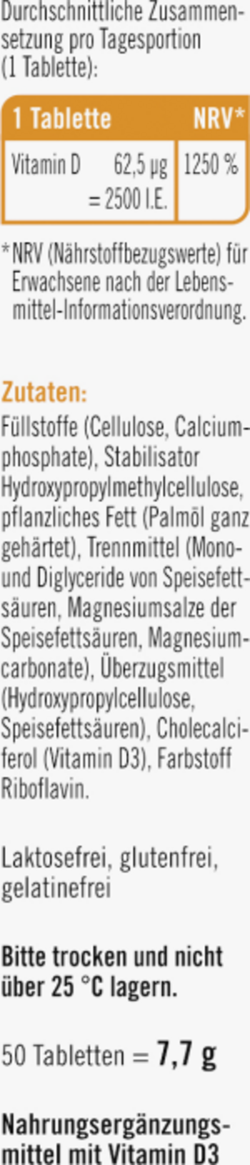 أقراص صغيرة فيتامين D3 2500 وحدة دولية 3