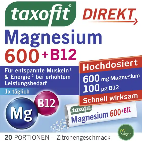 أعواد ماغنسيوم 600 + B12 مباشرة