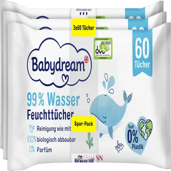 Babydream Feuchttücher mit 99 % Wasser online kaufen | rossmann.de