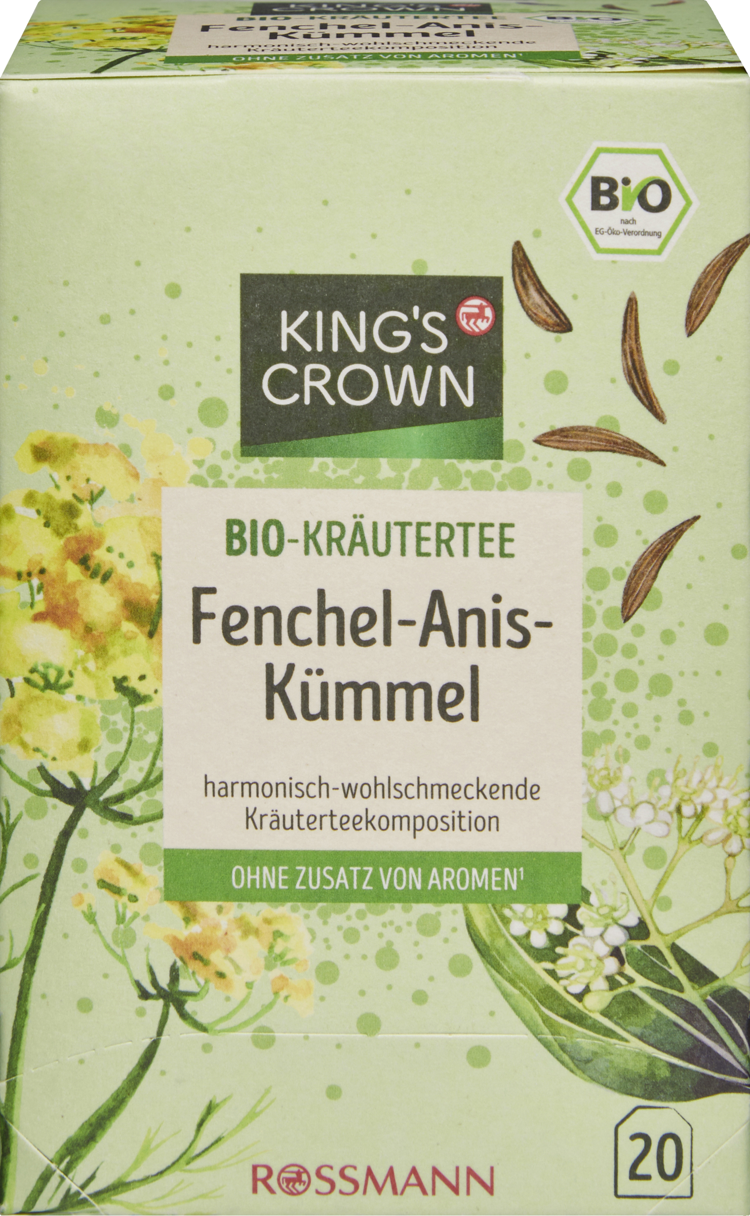 KING'S CROWN Bio Kräutertee Fenchel-Anis-Kümmel