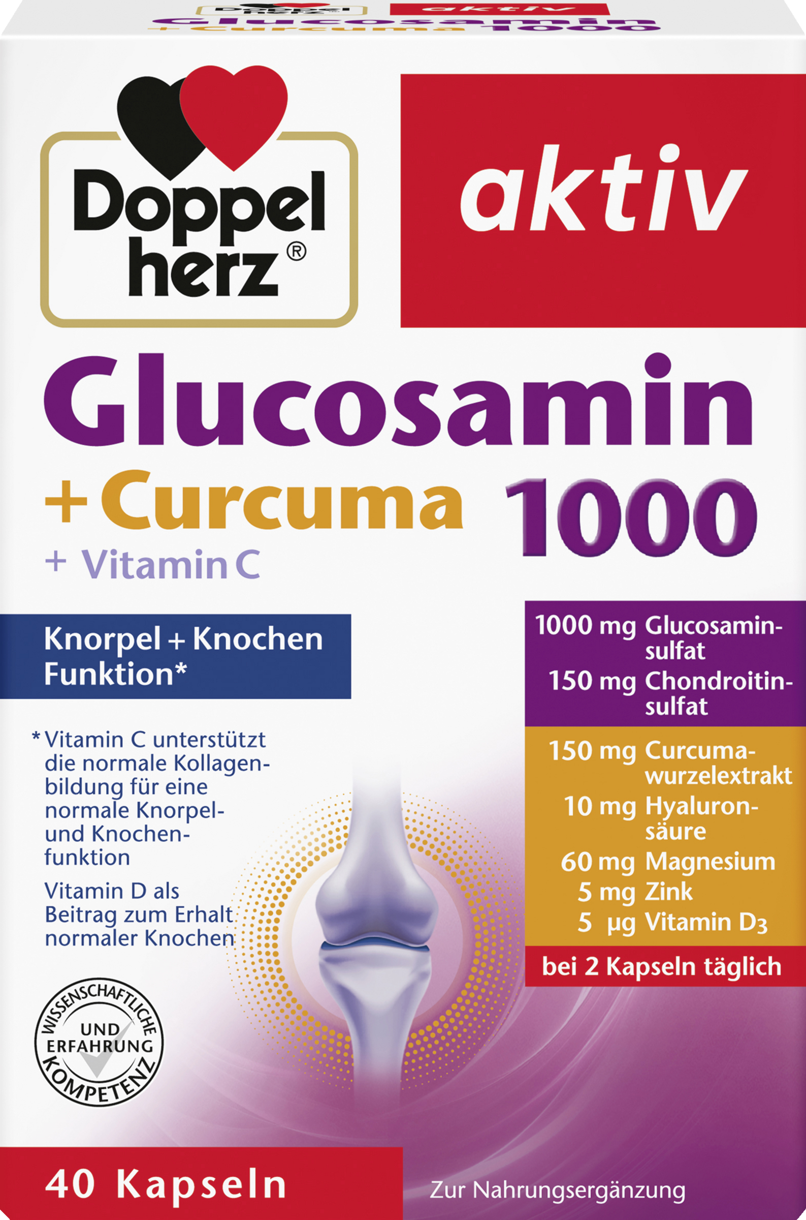 Doppelherz aktiv Glucosamin 1000 + Curcuma Kapseln