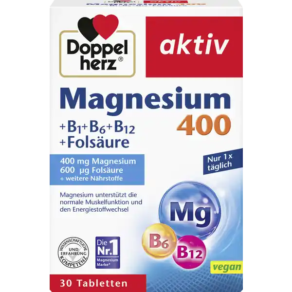 aktiv Magnesium 400 +B1 +B6 +B12 +Folsäure