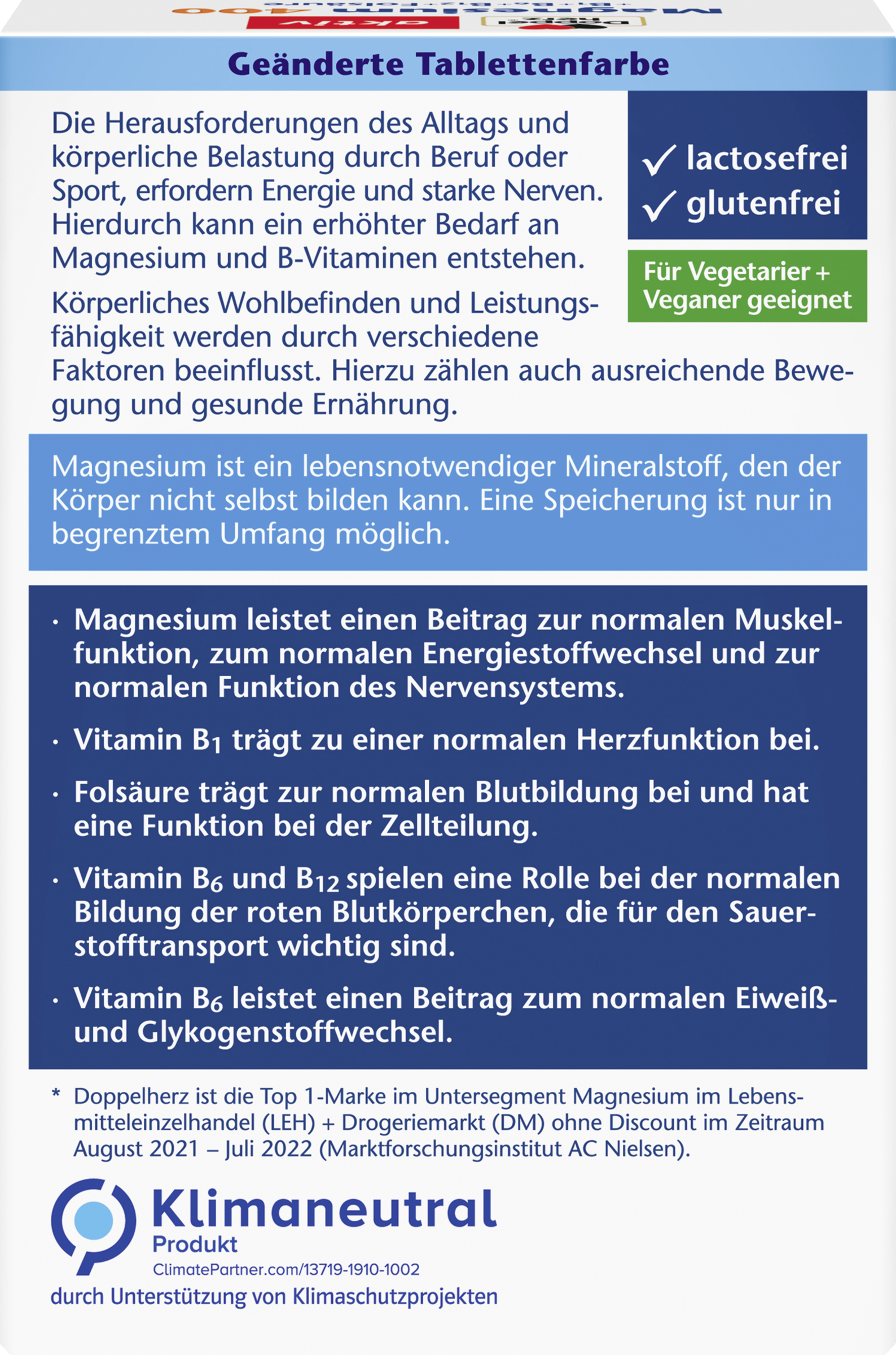 Doppelherz aktiv Magnesium 400 +B1 +B6 +B12 +Folsäure online kaufen